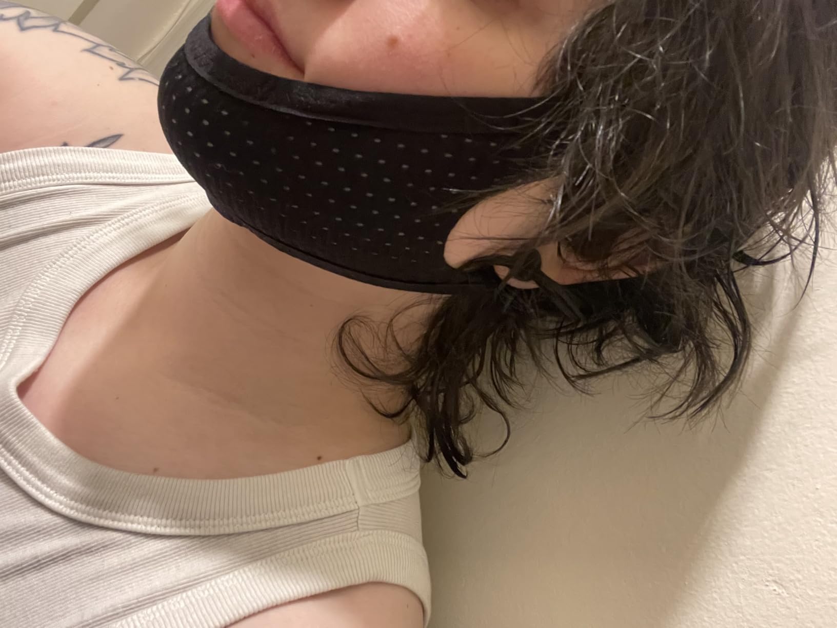 Chin Strap for Cpap Users, 2 Pack Black & Grey Comfortable Mesh Anti Snoring Chin Straps for Men Women, Upgraded Adjustable Cpap Chin Strap to Keep Mouth Closed While Sleeping(2 Pack), Medium customer photo 2