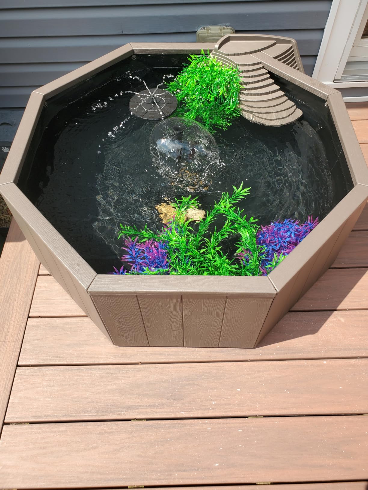 Aquagarden No Dig Nature Pool, Complete Water Feature Kit, Attract Birds and Wildlife to Your Yard, Includes Pond Structure, Liner, Fountain Pump, Nature Ladder, Planting Pocket customer photo 2