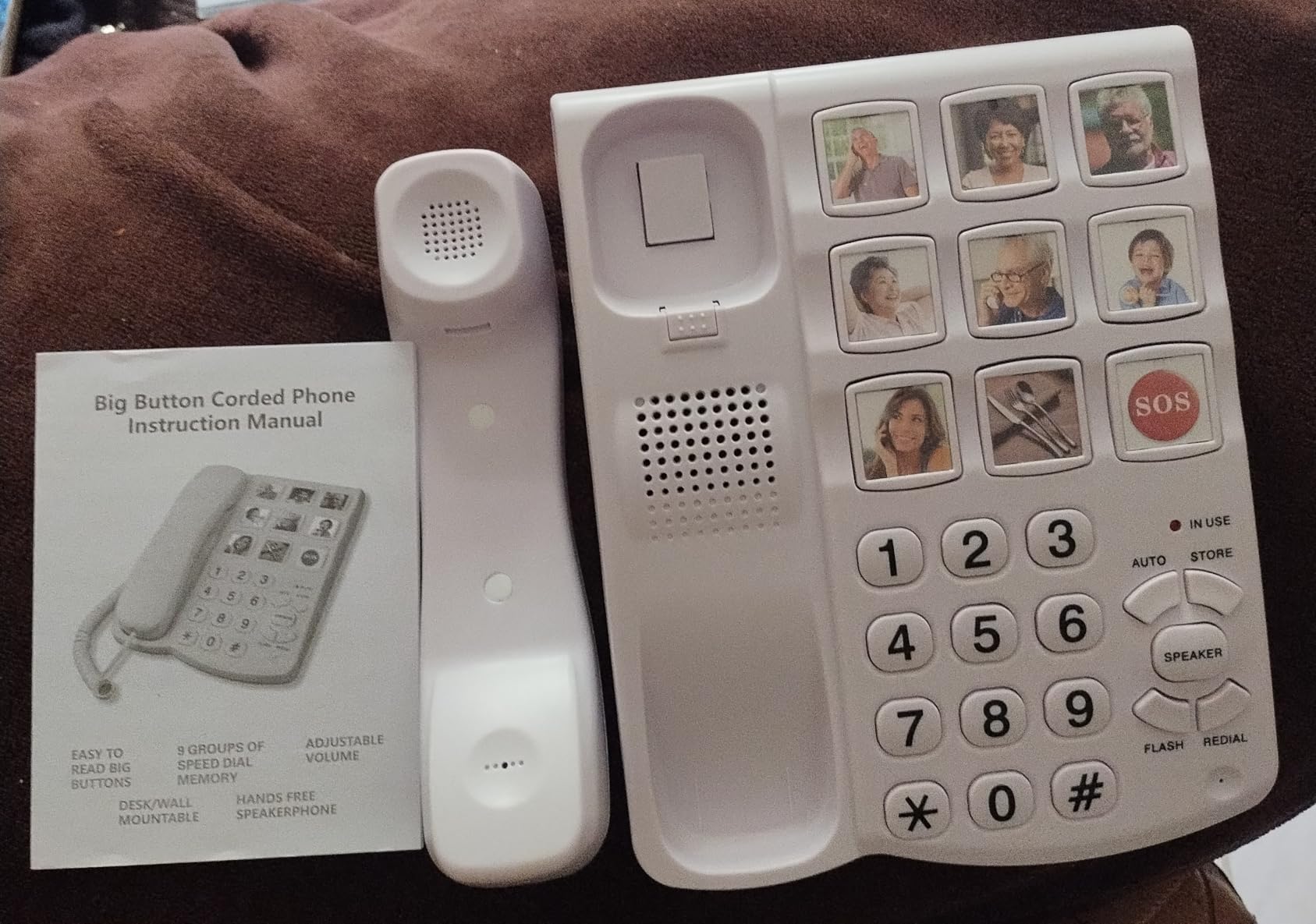 Big Button Phone for Seniors, Corded Landline Telephone with Handsfree Function and 9 Groups of Memory, One-Touch Dialling,Suitable People with Vision Disorders/Hearing Damage (EX-LD-858HF) customer photo 2