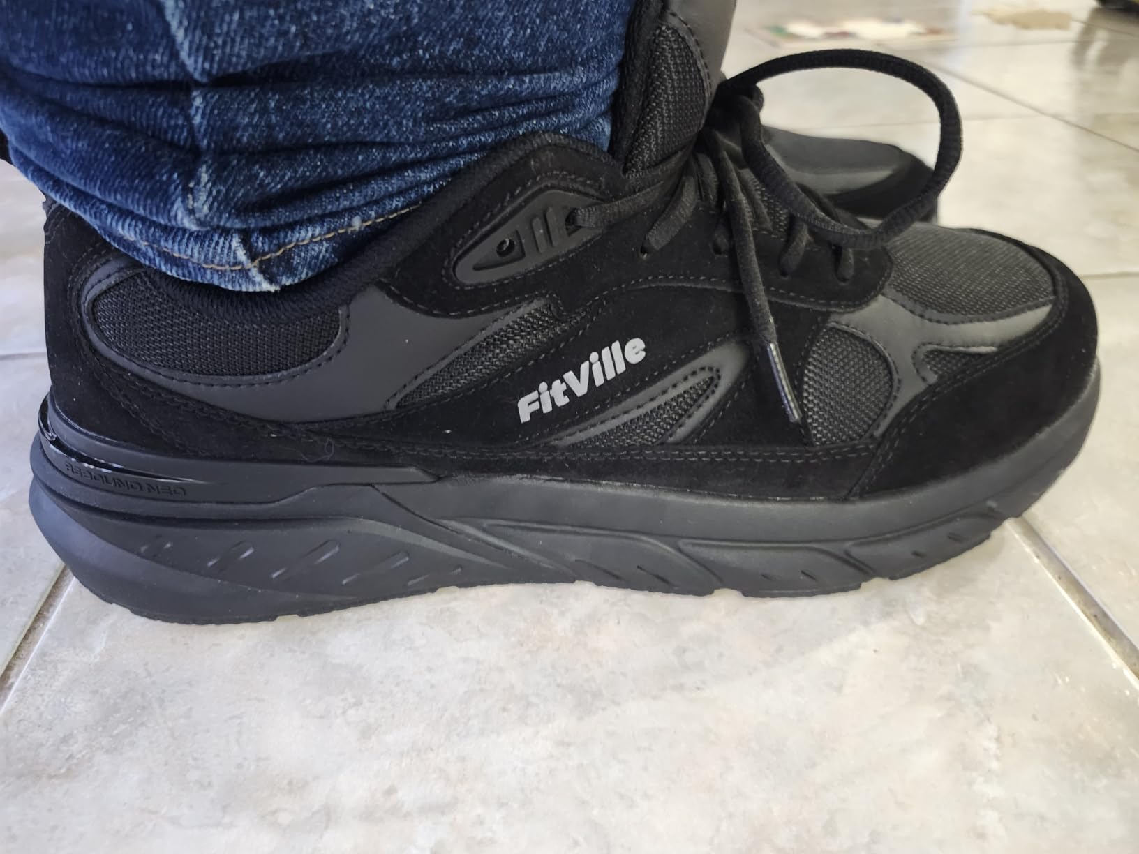 FitVille Wide Walking Shoes for Men Extra Wide Width Sneakers with Arch Support for Flat Feet Heel Pain Relief Plantar Fasciitis - Rebound NEO V1 customer photo 2