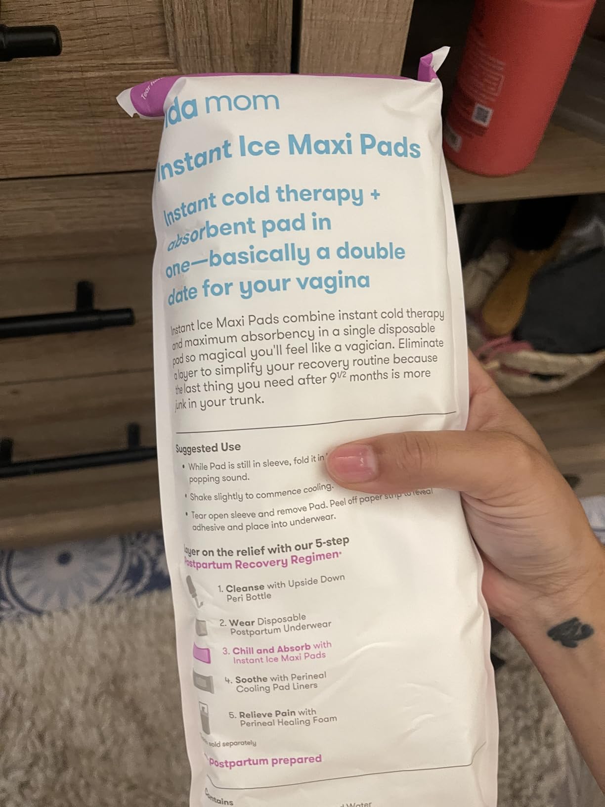 Frida Mom 2-in-1 Postpartum Pads, Absorbent Perineal Ice Maxi Pads, Instant Cold Therapy Packs and Maternity Pad in One (Pack of 3) customer photo 2
