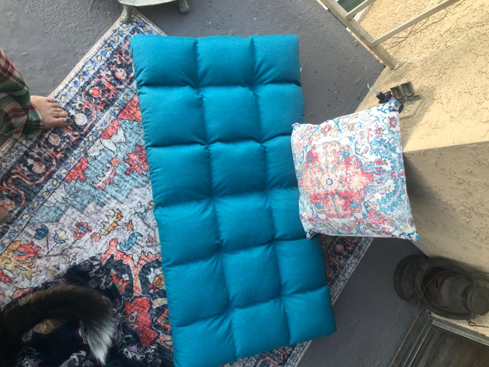 MAT EXPERT 14-Position Floor Chair, Floor Gaming Chair w/Resilience Sponge, Alloy Steel Frame, Padded Bed Couch Recliner, Floor Chair with Back Support for Reading, Meditating (Dark) customer photo 2