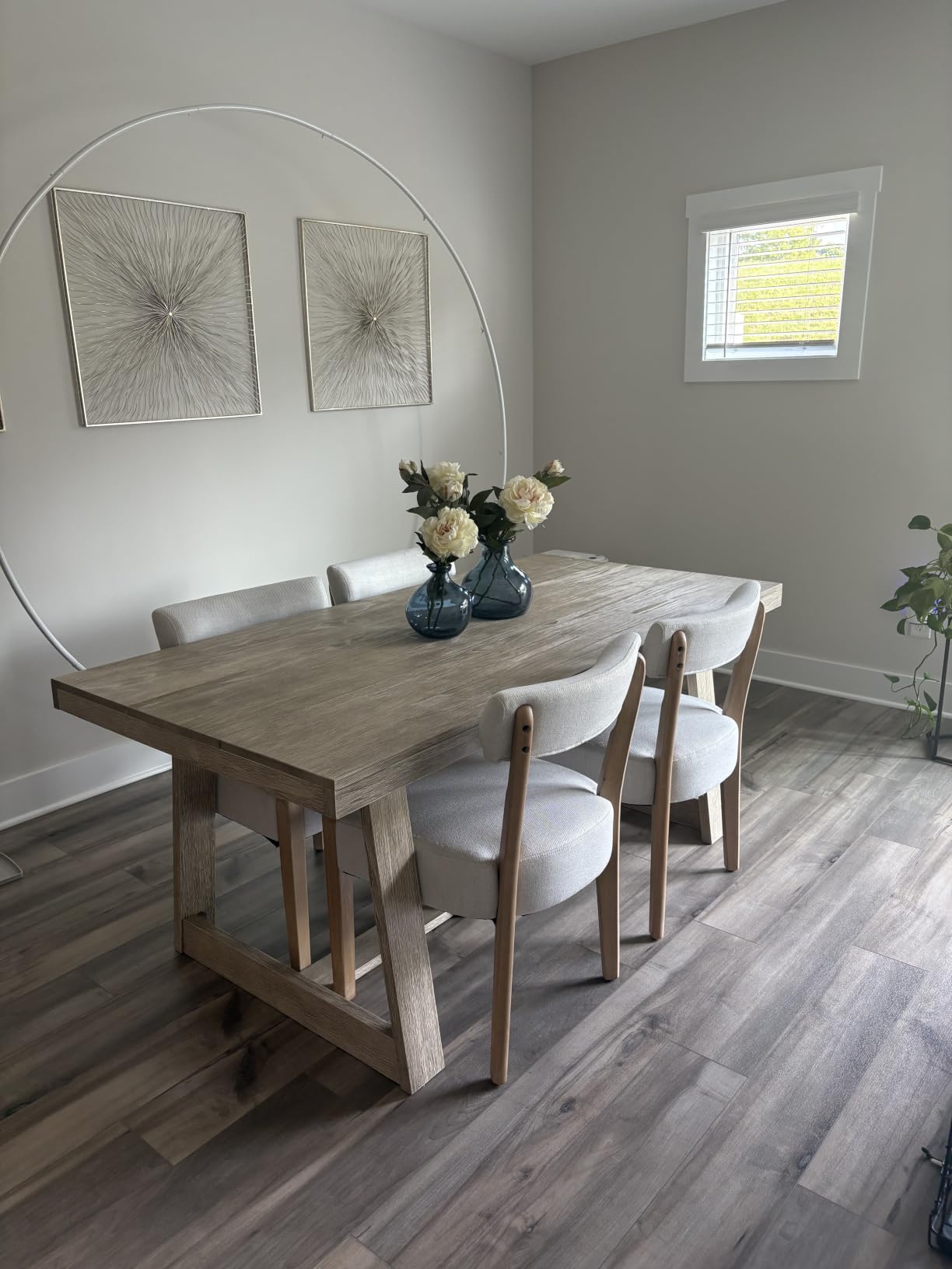 Plank+Beam Classic 72 Inch Dining Table, Rectangular, Pecan Wirebrush | Non-Toxic Finishes, Versatile Design, Farmhouse Design, Elegant Details, Easy Assembly, Quick Setup, Solid Wood customer photo 2