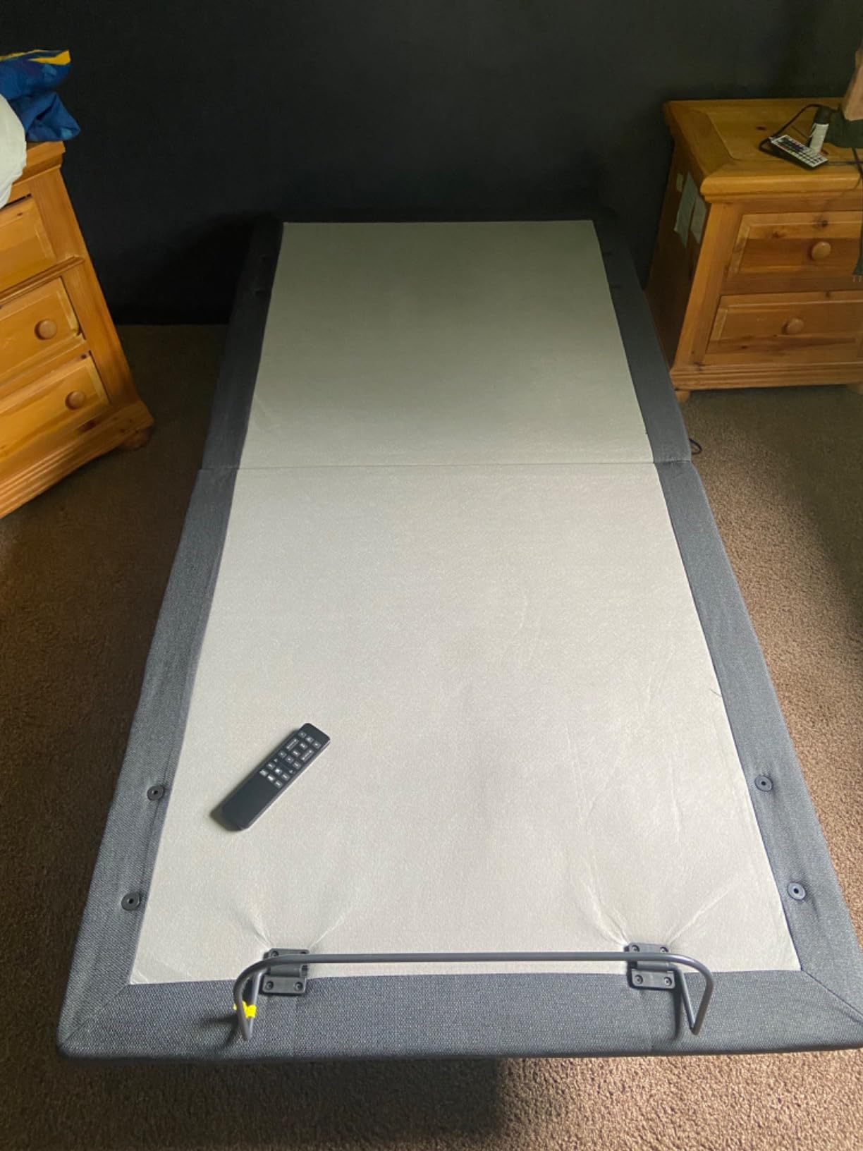 Adjustable Bed Frame with Wireless Remote - Comfortable Zero Gravity Massage with Head & Foot Incline, Dual USB Charge & Under-Bed Nightlights - Powder Coated Split King adjustable Base customer photo 2
