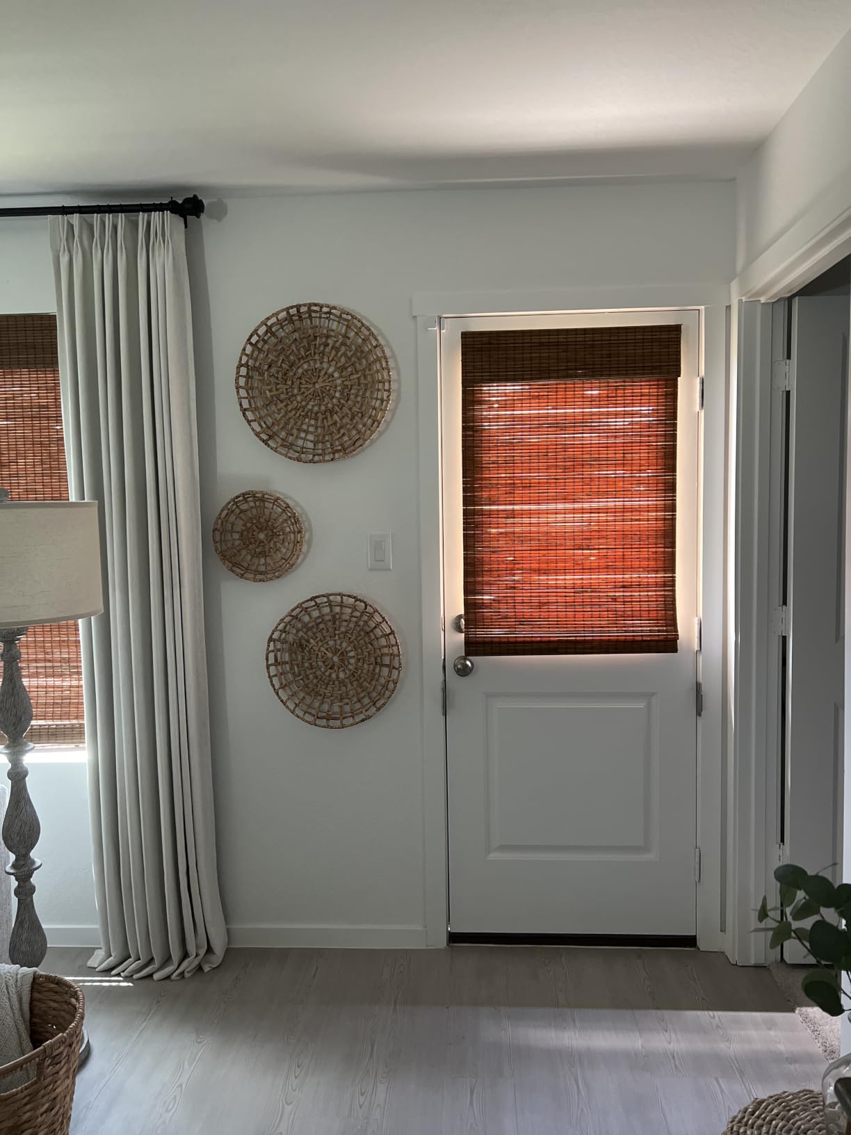 LazBlinds Cordless Bamboo Roman Shades, 34.5x48, Highfield Teak | Privacy Blinds for Interior Windows, Room Darkening Roll Up Bamboo Blinds for Home & Patio customer photo 1