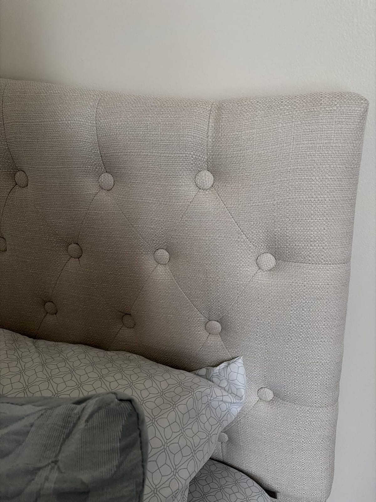 Furpopup Linen Upholstered Headboard King/Cal King Size Latest Model Wall Mount, Bed Frame Mount, Featuring High-Density Sponge Padding, Luxury Texture Easy Assembly Comfort and Style-Ivory customer photo 2