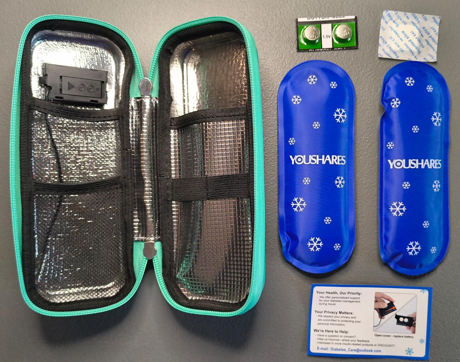 YOUSHARES Insulin Cooler Travel Case with Temperature Display, Insulated Medicine Cooling Bag with 2 TSA Approved Ice Packs customer photo 1