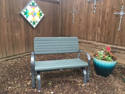 GIANTEX Outdoor Gliders for Outside Patio, Porch Glider w/Steel Frame | Weather Resistance HDPE Back & Seat, 600Lbs Capacity Loveseat, 2-Seat Rocker for Deck, Yard, Lawn, Outdoor Glider Bench, Brown customer photo 2