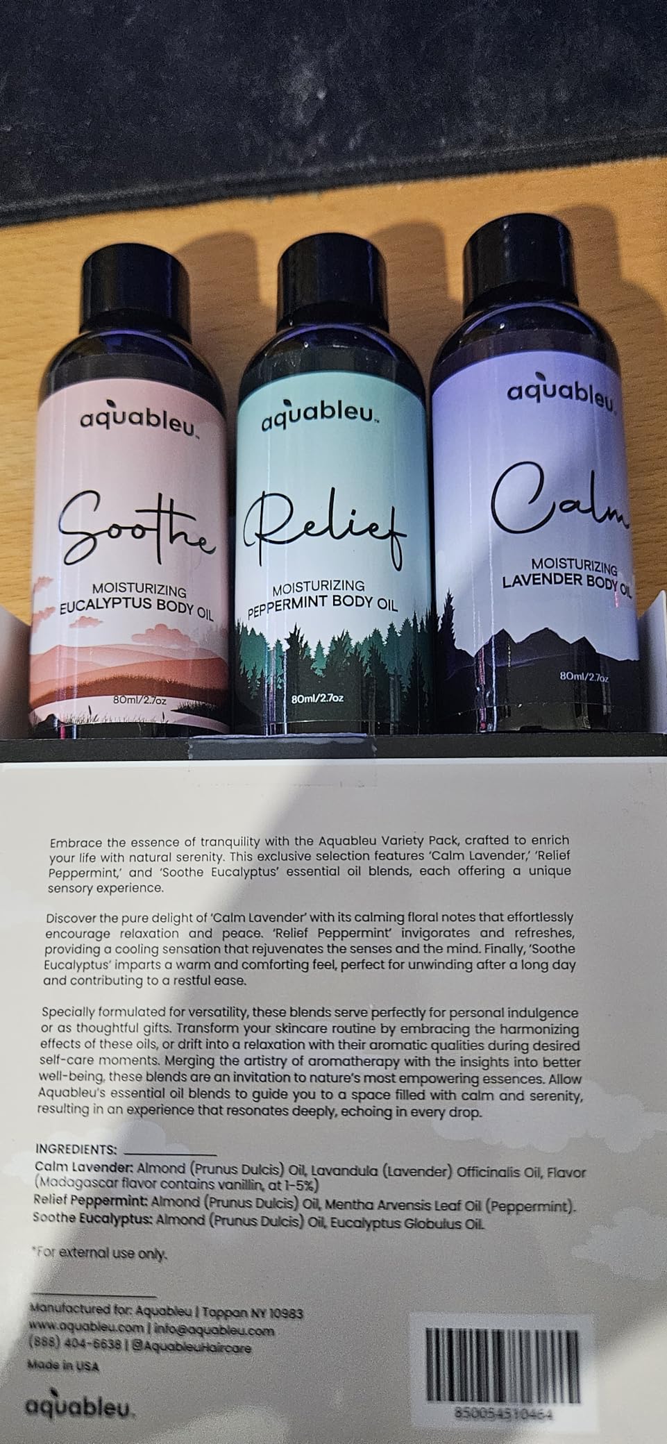 Essential Message Oil Gift Set - Serenity Trio Sooth, Calm, Relief Includes Lavender, Peppermint & Eucalyptus Massage Oil Blends 80 ML in Beautiful Packaging - Great Gift for Women customer photo 1