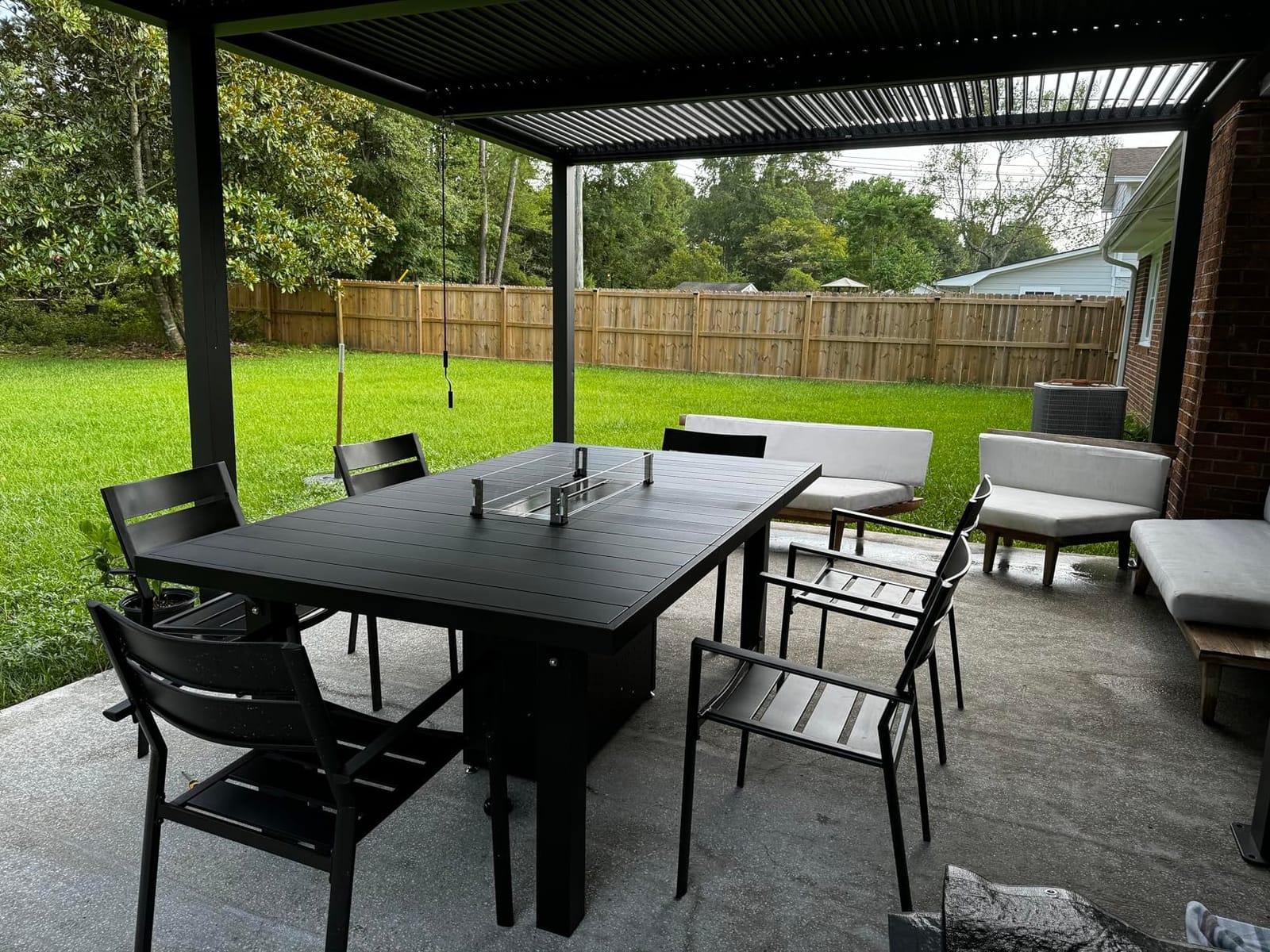 Outland Living Seymour: Elegant Outdoor Rectangular Dining Fire Table - Propane Gas Fire Pit Table with Pulse Ignition, Stainless Steel Burner and Integrated Tank Storage, Ideal Patio Garden Gatherings customer photo 2