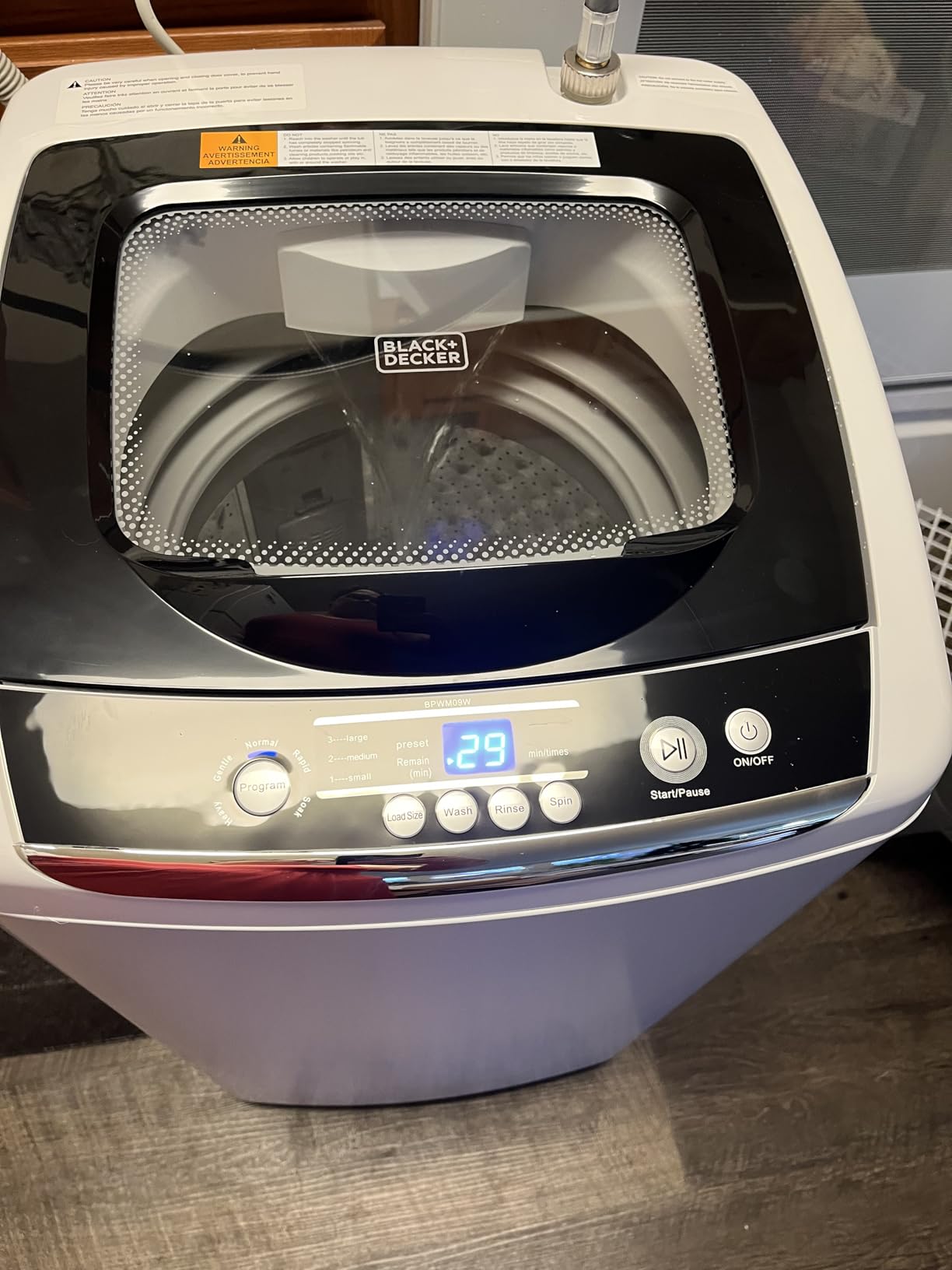 BLACK+DECKER 4.1 Cu. Ft. Top Load Washing Machine with Agitator, BTLW41MW | Full Size Washer with Glass Lid and Stainless Steel Tub, Laundry Machine with LED Display, 10 Wash Cycles, 120V customer photo 2