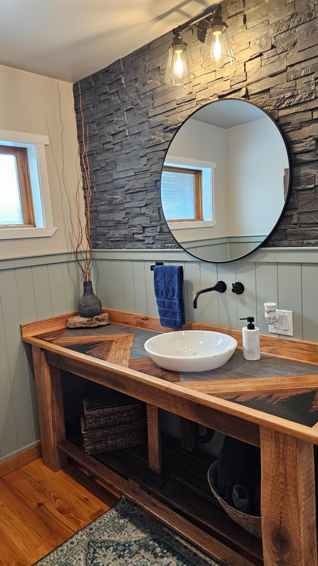 Round Wall Mirror 36 Inch, Large Circle Mirrors with White Frame | 36 inch mirrors for Bathroom, Entryway, Dining Room & Living Room, Tempered Glass-Shatterproof Mirror customer photo 1