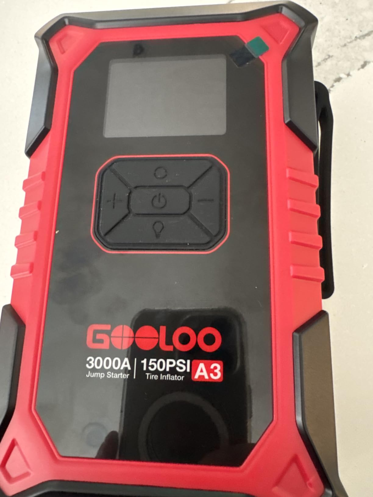 GOOLOO A3 12V 3000A Portable Jump Starter with Air Compressor | Supersafe Car Battery Booster Pack (9L Gas/6.5L Diesel) - BOOST for Dead Battery - 150 PSI Auto-Off Tire Inflator - LED Light customer photo 1