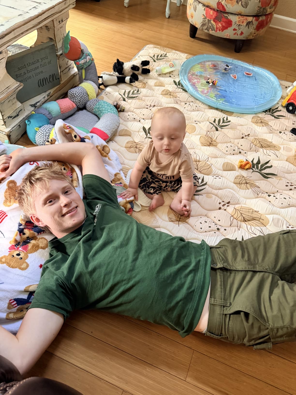 Blissful Diary Baby Play Mats for Floor, 50x50 Playpen Mat, Thick Cushioning Padding Foam Playmat for Baby and Toddlers Infants, Earth Tones Design customer photo 2