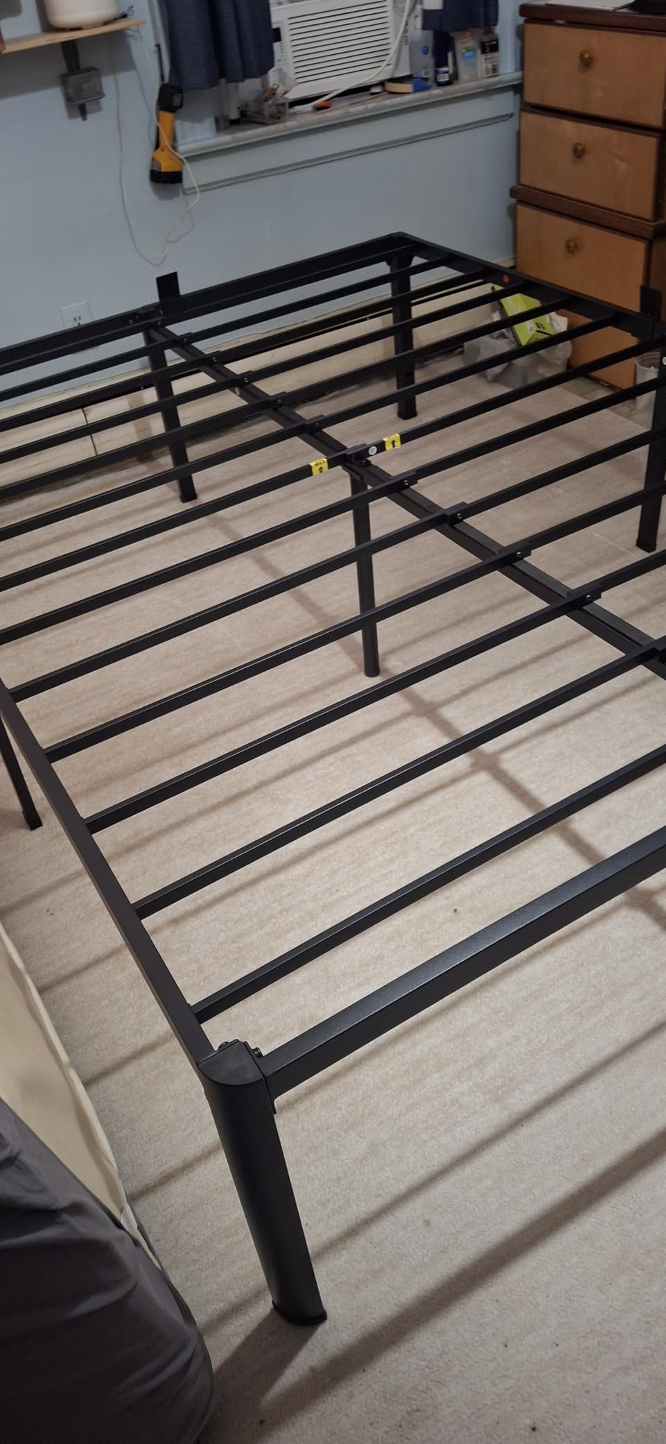 Superay 20 Inch Queen Size Metal Platform Bed Frame with Round Corners Leg | Storage Space Under High Bed Frame, Heavy Duty Steel Slats Support, Noise Free, Easy Assembly, No Box Spring Needed, Black customer photo 2