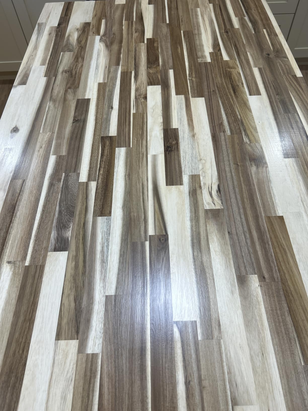 Howizz Acacia Butcher Block Countertop 72 x 36 x 1.5 Inches, Unfinished Solid Wood Table Top for DIY Desk Top, Workbench Top, Kitchen Countertop customer photo 2