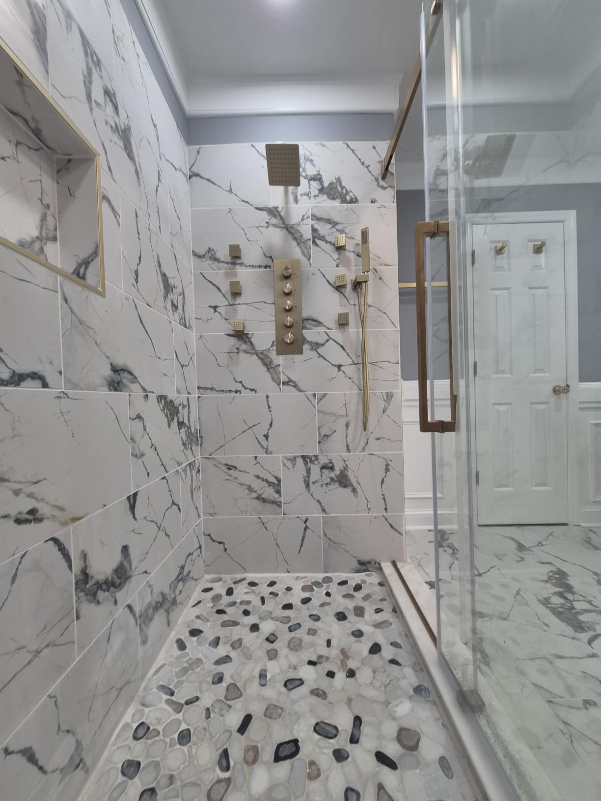 Thermostatic Shower System Dual Shower Heads with 16