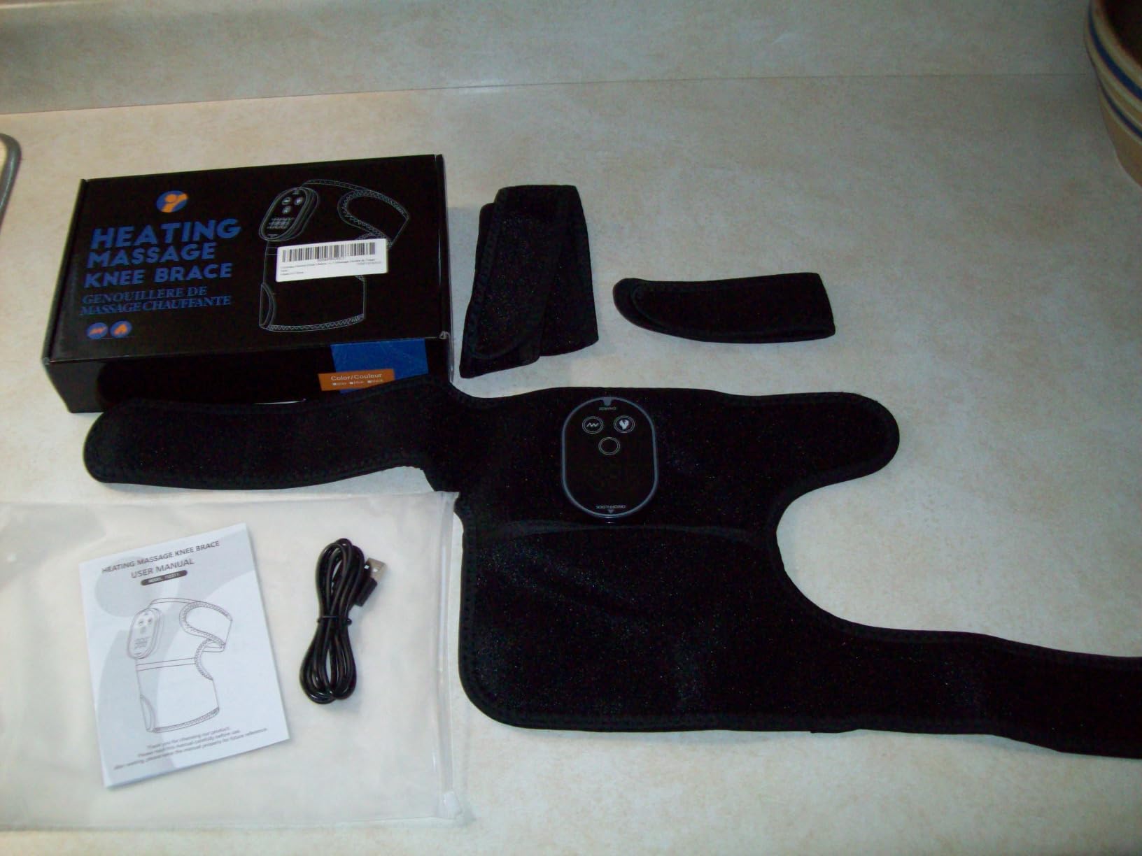 Cordless Heated Knee Massager with Vibration, FSA Eligible HSA, Heated Knee Brace Wrap Heating Shoulder Brace Support Wrap for Knee Elbow, Heating Pad with 6 Heating Levels, 3 Massage Modes&Timer customer photo 2