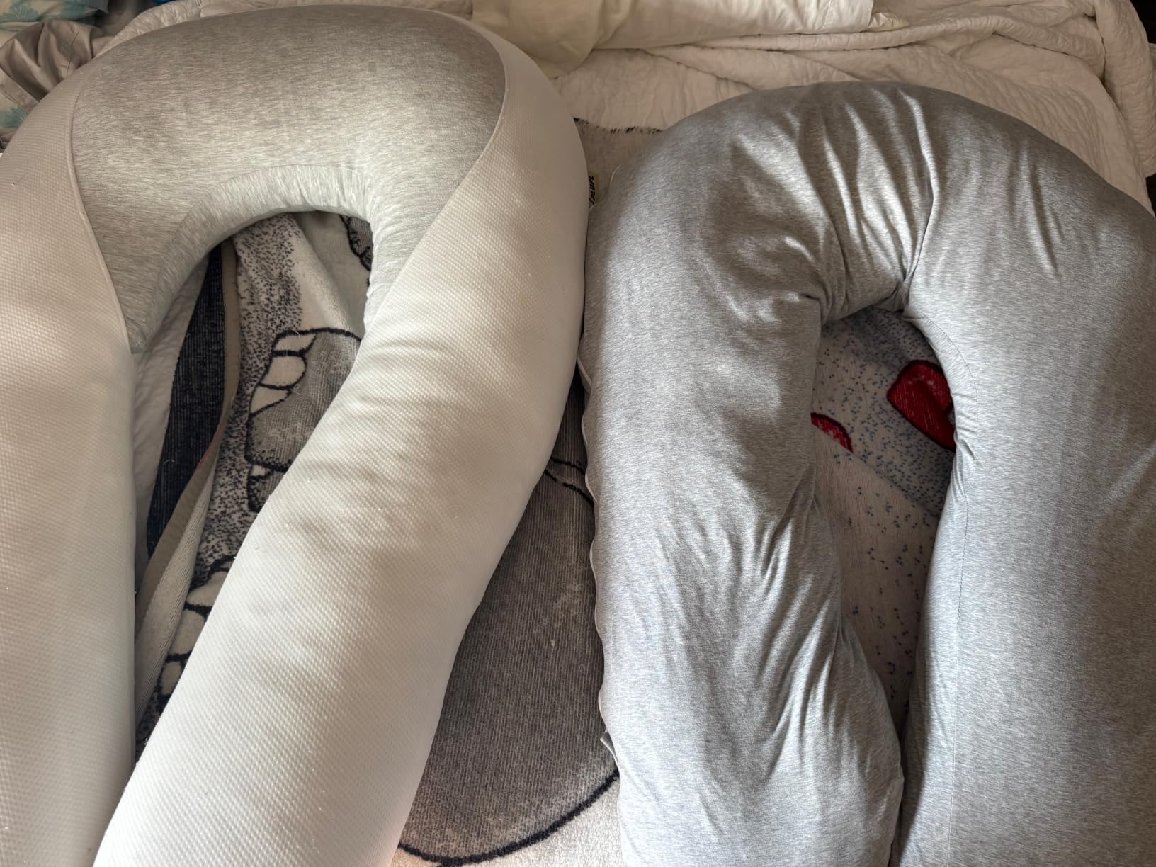 Plufl Hugl Cooling Body Pillow for Adults Made with CloudSupport Fill | U Shaped Maternity Pillows Great for Side Sleepers & Pregnant Women | Washable Cover | Grey customer photo 1