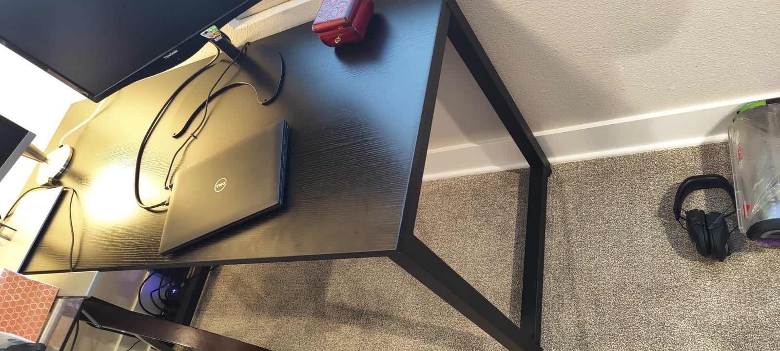 Coleshome 71 Inch Computer Desk with USB Ports, Large Office Desk, Long Study Student Writing Desk, Rustic Brown customer photo 2