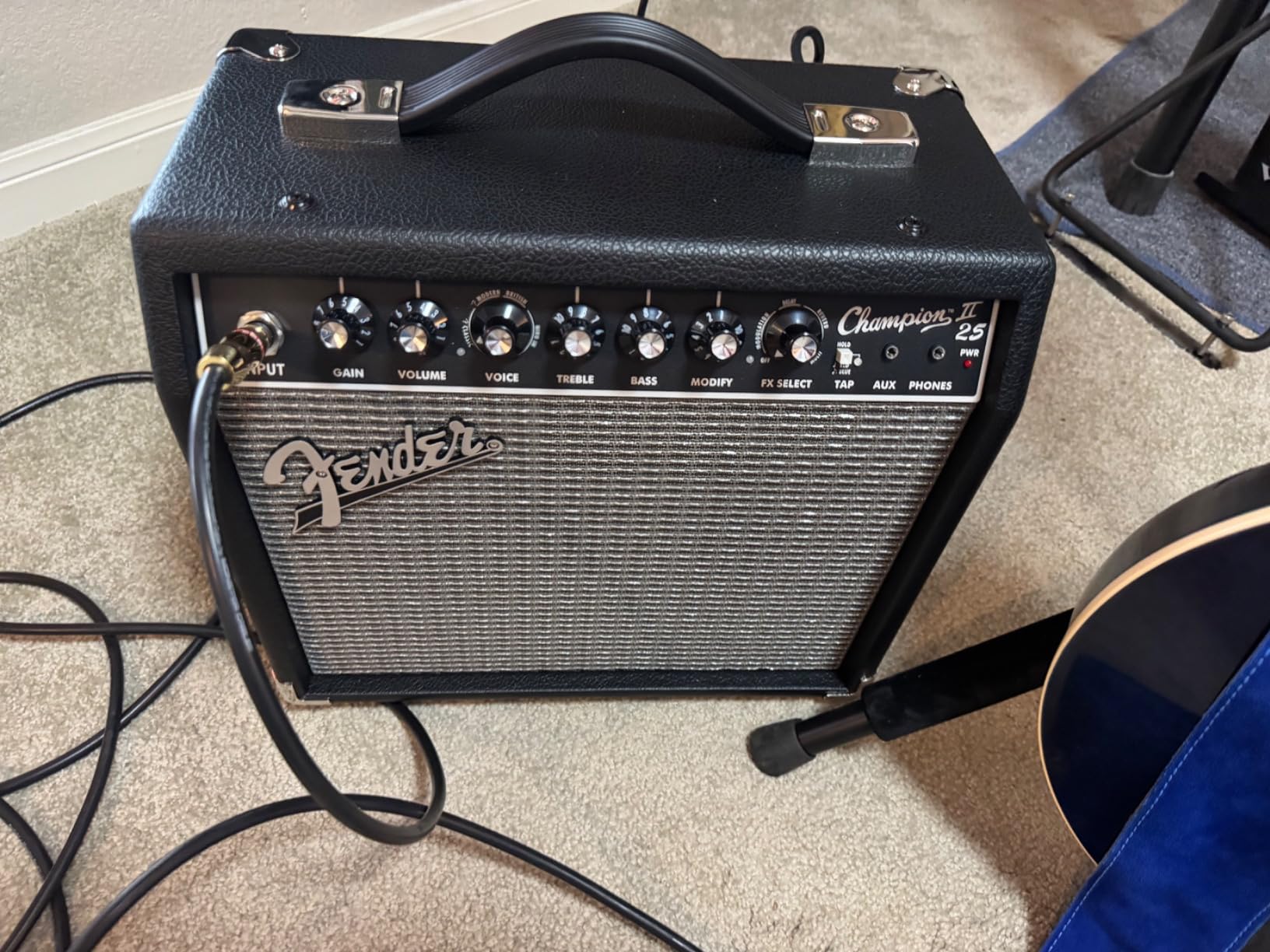 Fender Champion II 25 Watt Electric Guitar Combo Amp, Speaker, USB & Aux | 25 Watt Combo Amp with 8