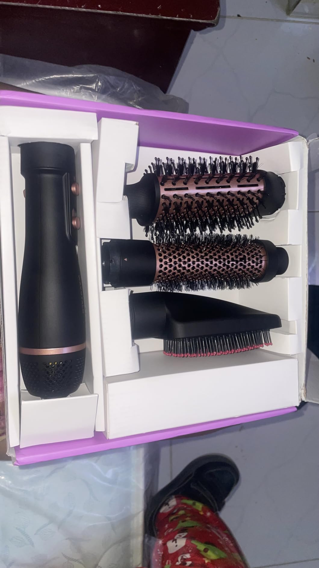 Blow Dryer Brush Set, Wavytalk Air Sculpt 5-in-1 Hot Air Brush Set, Multi Hair Styler for Salon Blowouts, Smooth Curls, Volumizing and Straightening, Sleek and Less Frizz, Pink customer photo 2