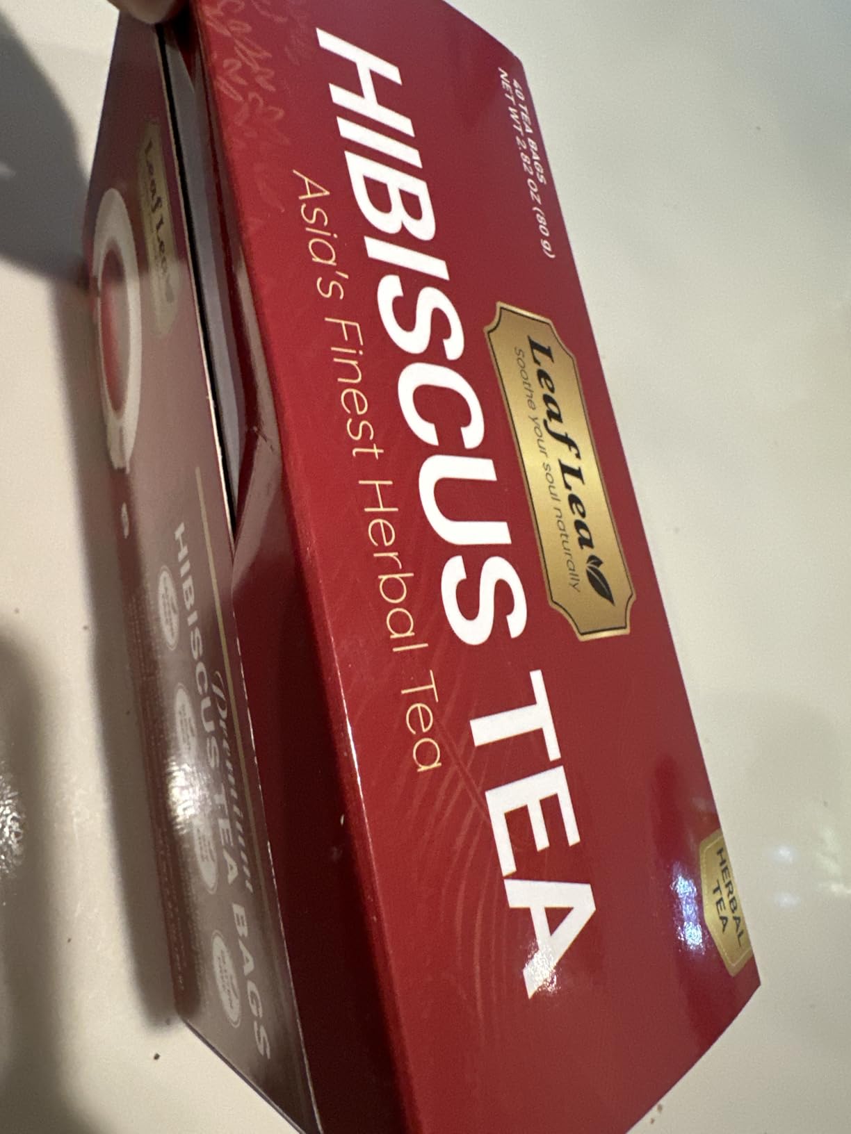 LeafLea 40 Premium Natural Hibiscus Tea Bags Pure from Hibiscus Flowers | Caffeine-Free Herbal Tea, Rich in Natural Goodness and Flavor, No Sugar, Gluten-Free, Vegan customer photo 2