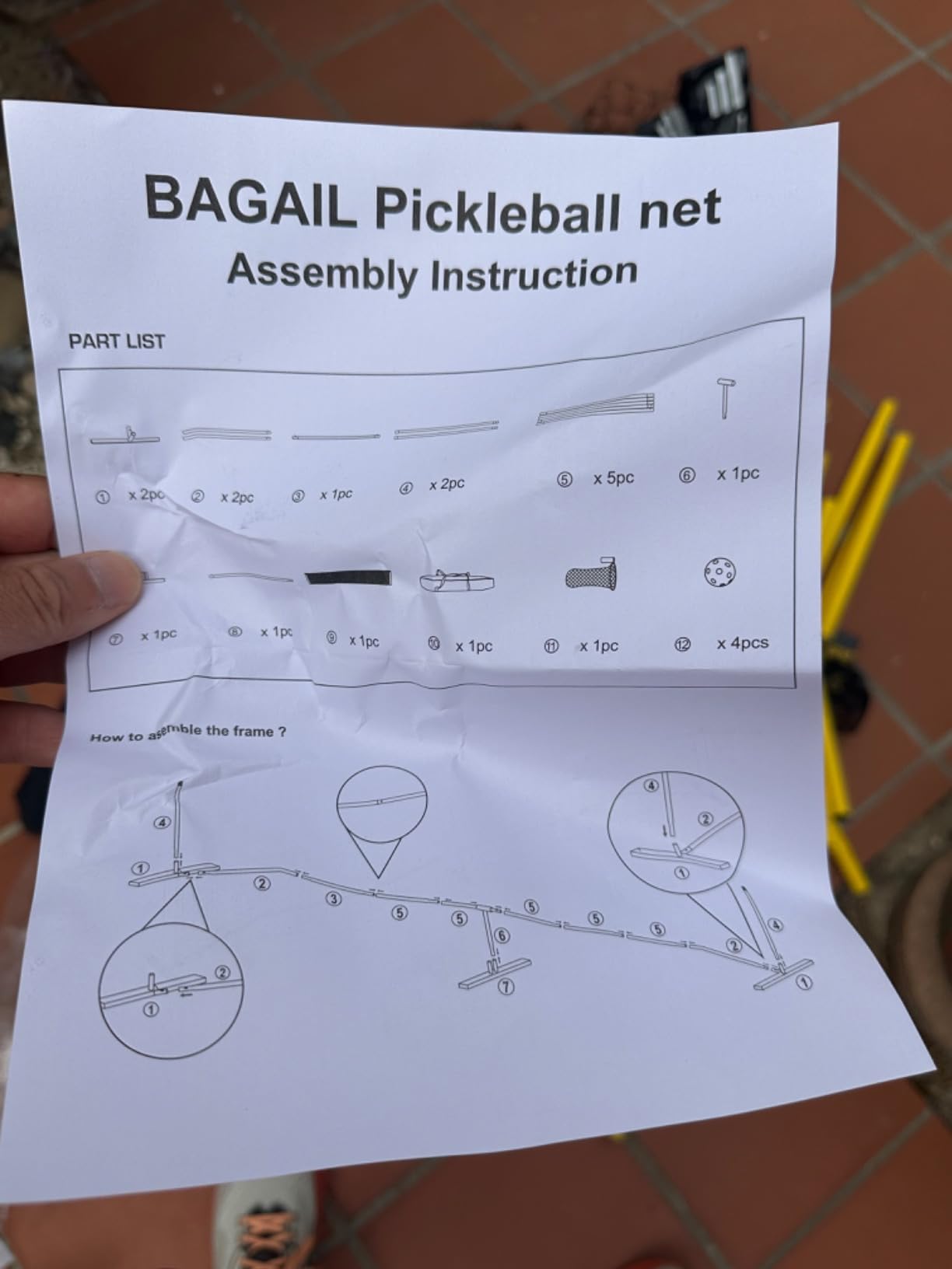 BAGAIL Portable Pickleball Net Set, 22 FT Regulation Size Pickle Ball Net with Ball Collector, 4 Balls and Carry Bag customer photo 1