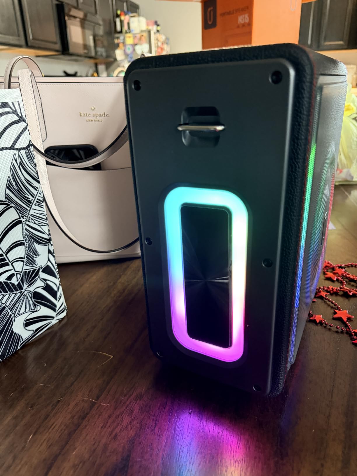 Karaoke Machine for Adults with 2 Wireless Microphones, 200W PA System | Pitch Correction, Bluetooth 5.3, Retro Leather Design, 24H Playtime, TV Connection, TWS Stereo and Live Performance Support customer photo 2