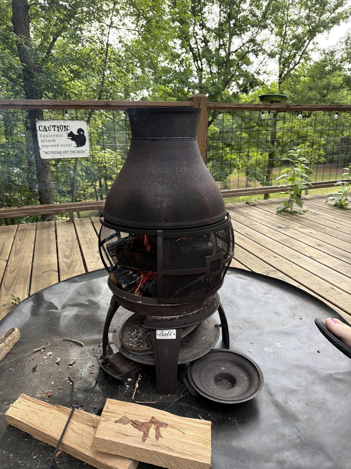 BALI OUTDOORS Fire Pit Wood Burning Chiminea Outside customer photo 1