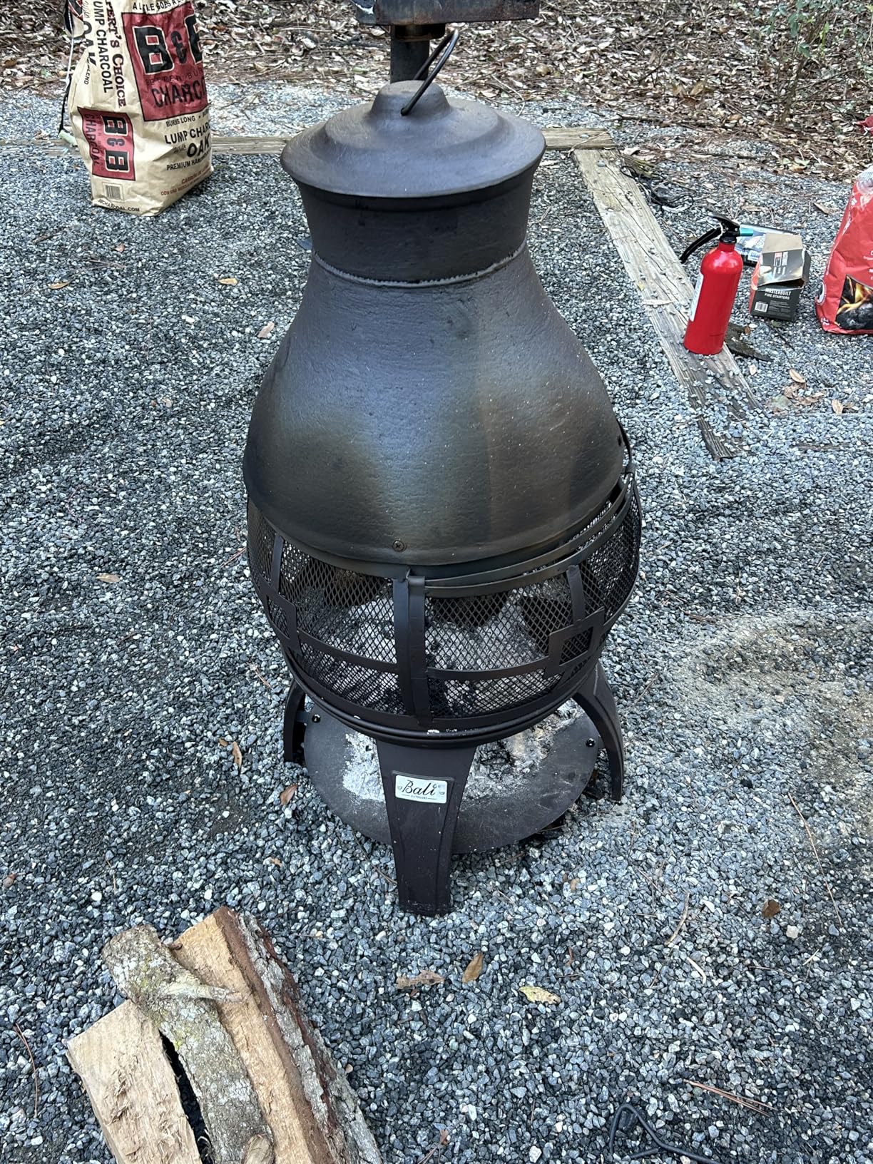 BALI OUTDOORS Fire Pit Wood Burning Chiminea Outside customer photo 2