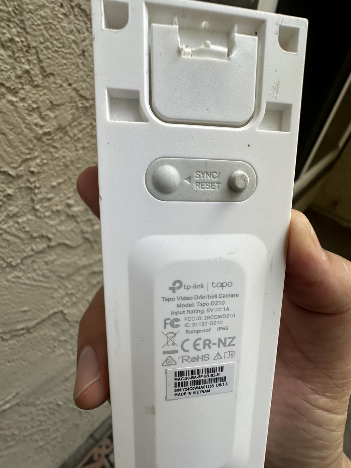 Tapo 2K Wireless Smart Video Doorbell with Chime - 160° Ultra-Wide View, Person Detection, Ring Call, 2-Way Audio, Subscription-Free Local Storage/Optional Cloud, Motion Only Alert, D210 customer photo 1