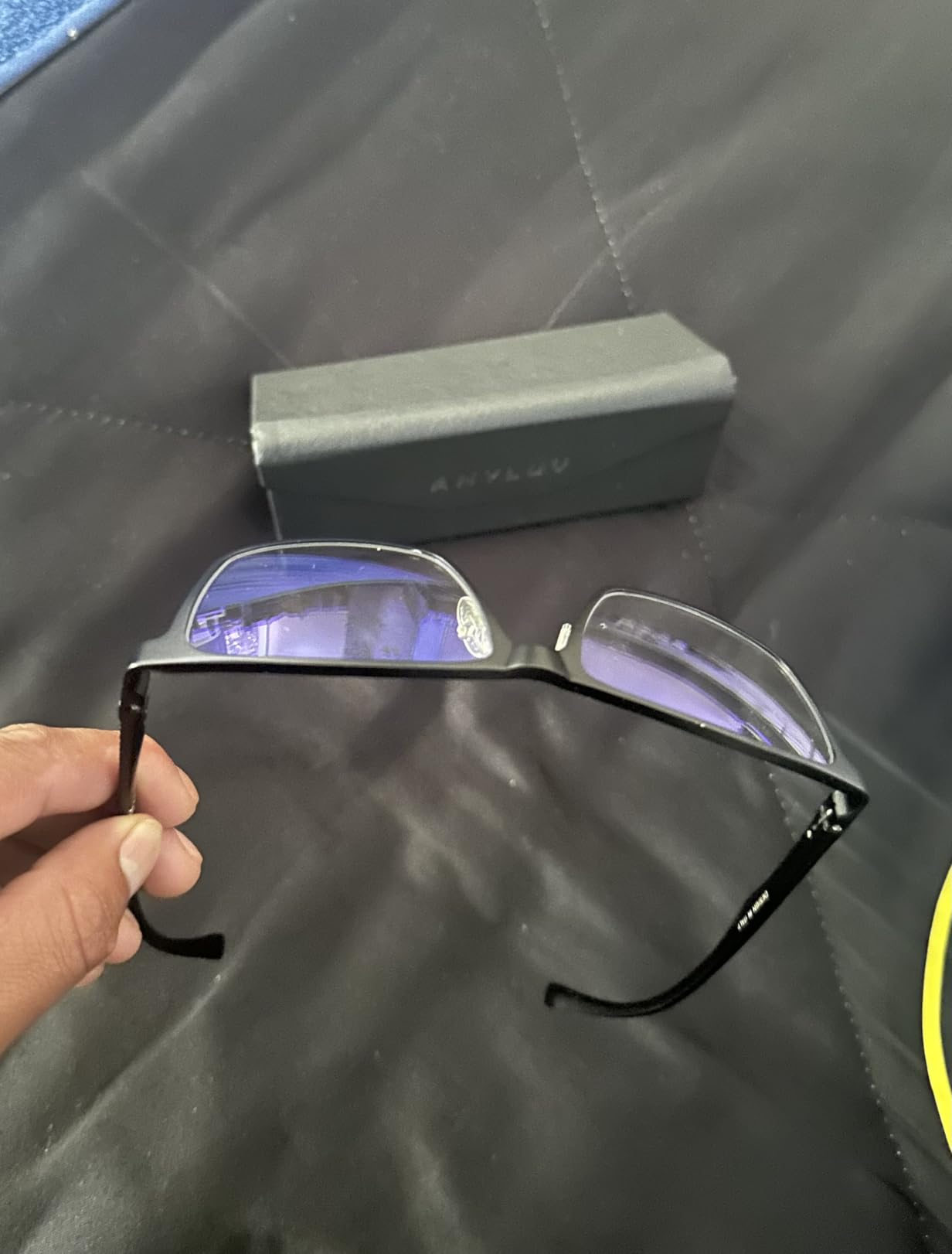 ANYLUV Blue Light Glasses Men, Relieve Eyestrain and Eye Protection, Al-Mg Metal Computer Blue Light Blocking Glasses customer photo 2