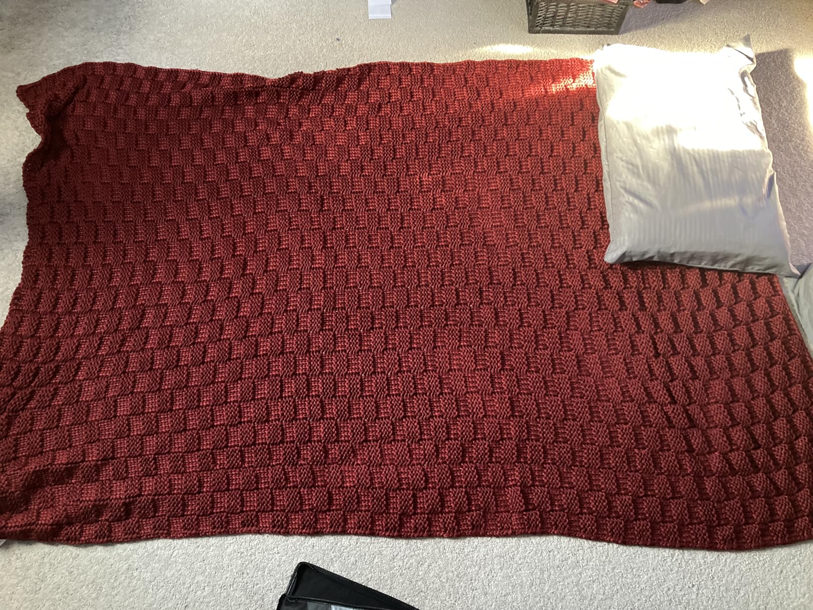 Knitted Weighted Blanket for Adult, No Beads Heavy Blanket 60