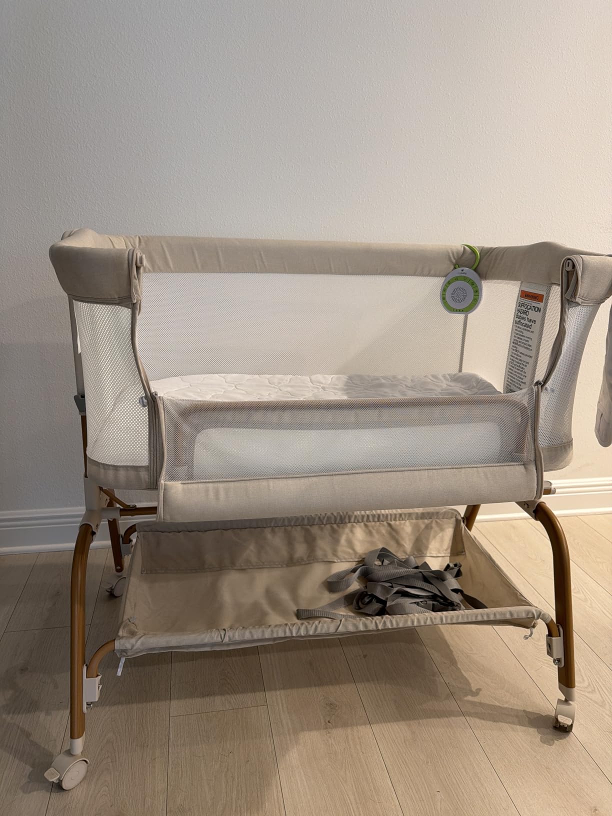 BabyBond Bassinet Bedside Crib, Stable and Secure Crib for Newborns, Beige | 3-in-1 Baby Bassinet Bedside Sleeper with Mattress and Sheet, Anti-Reflux, Full-Mesh Sides, 6-Height Adjustable customer photo 1