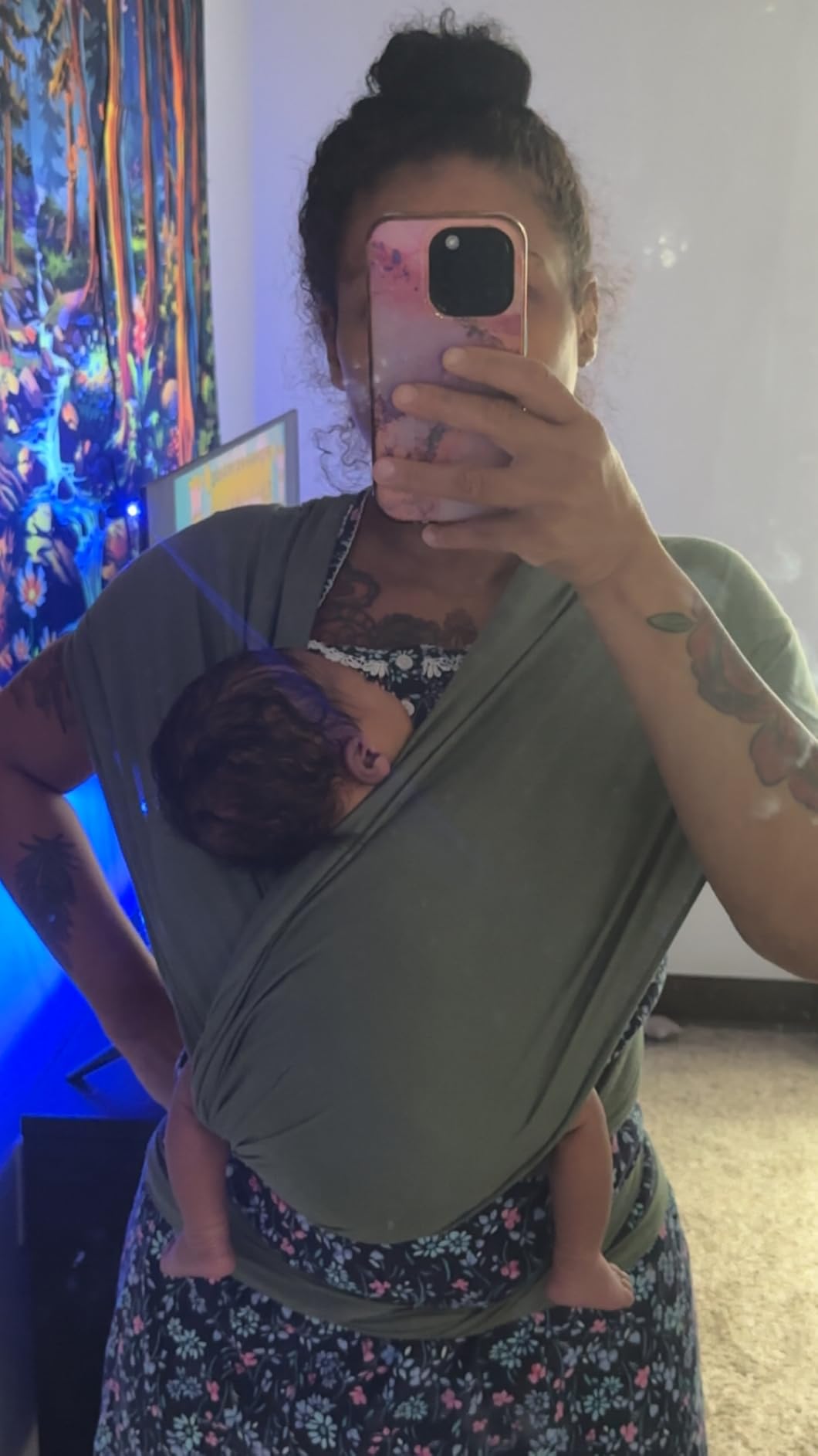 Solly Baby Wrap, Buttery-Soft Baby Carrier Newborn to Toddler 8-25 Lbs., Lightweight & Hands-Free Infant Sling Wrap, Breathable Summer Carrier, Baby Wearing & Postpartum Essential, New Mom Gift, Basil customer photo 1