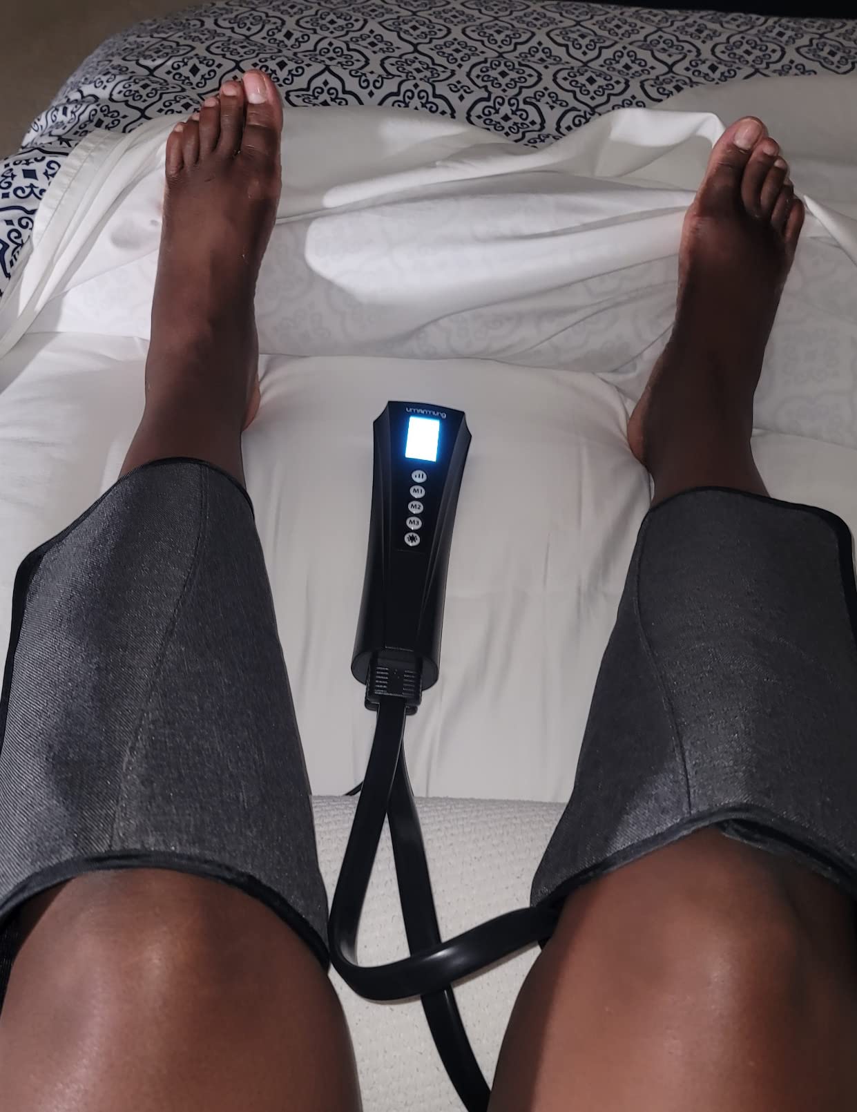 UMARMUNG Air Compression Leg Massager with Heat, Gifts for Men, Dad, Husband, Women, Mom, Wife, Her, Presents for Christmas, Mothers Day, Birthday, Valentines Day, Works for Foot, Calf, Knee, Thighs customer photo 2