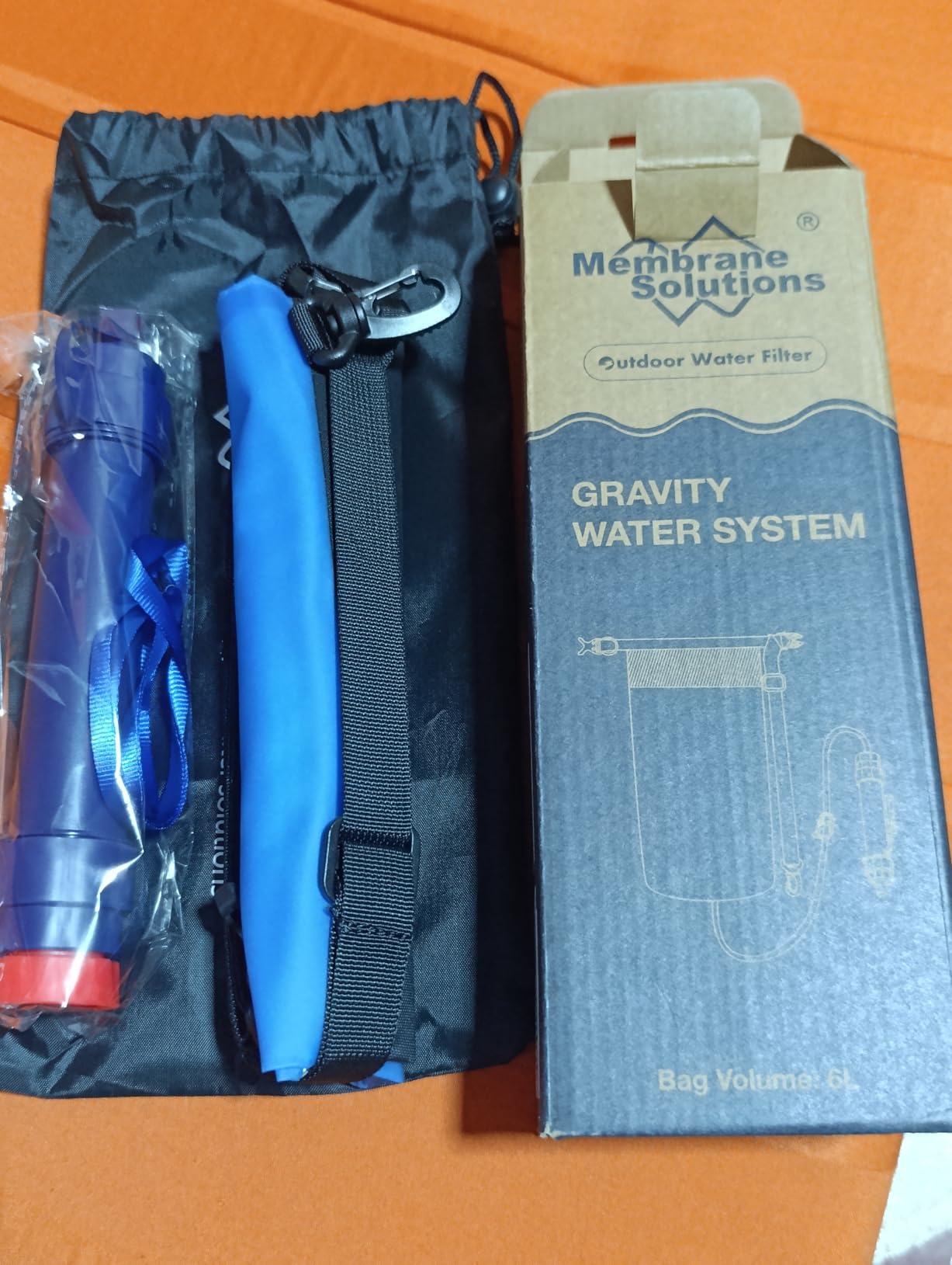 Membrane Solutions 12L Gravity Water Filter Max with Shower for Camping | NSF/ANSI 42, 372 & 401 certified; 0.1-micron 4-stage filter, 1,320-gal life, for group camping and emergencies customer photo 2
