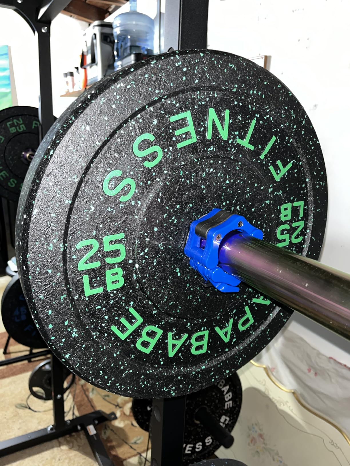 Papababe Weight Plates, 2-Inch Weights Plates Set, Floor Protective Rubber Weight Plates, 10-600lbs Bumper Plates for Barbell Strength Training & Weightlifting customer photo 2
