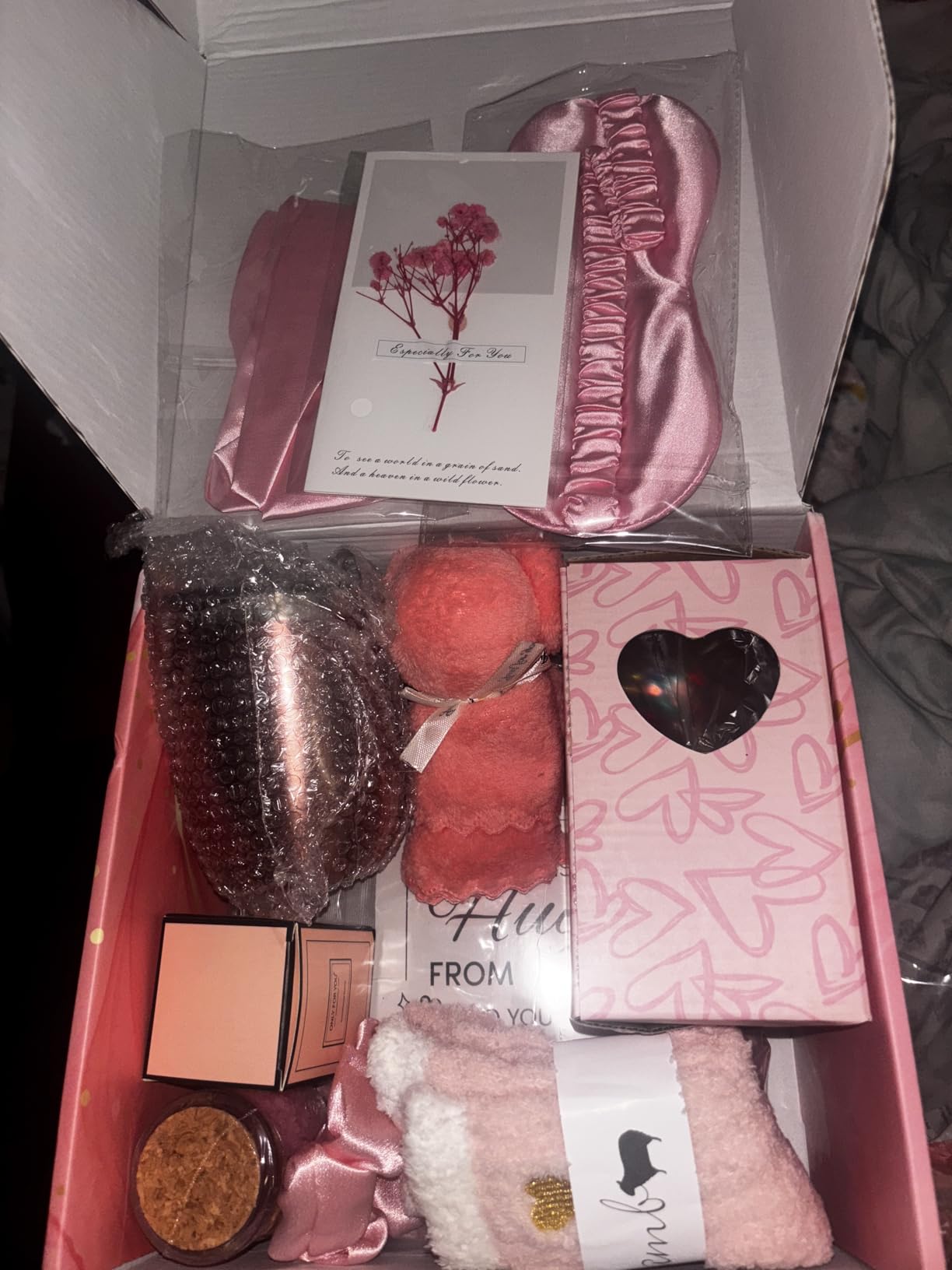 Hangerspace Birthday Gifts for Women, Relaxing Spa Self Care Gift Baskets | with Luxury Flannel Blanket Light-up Rose, Unique Get Well Gifts for Women Girlfriend Mom Wife Sister Best Friend customer photo 1