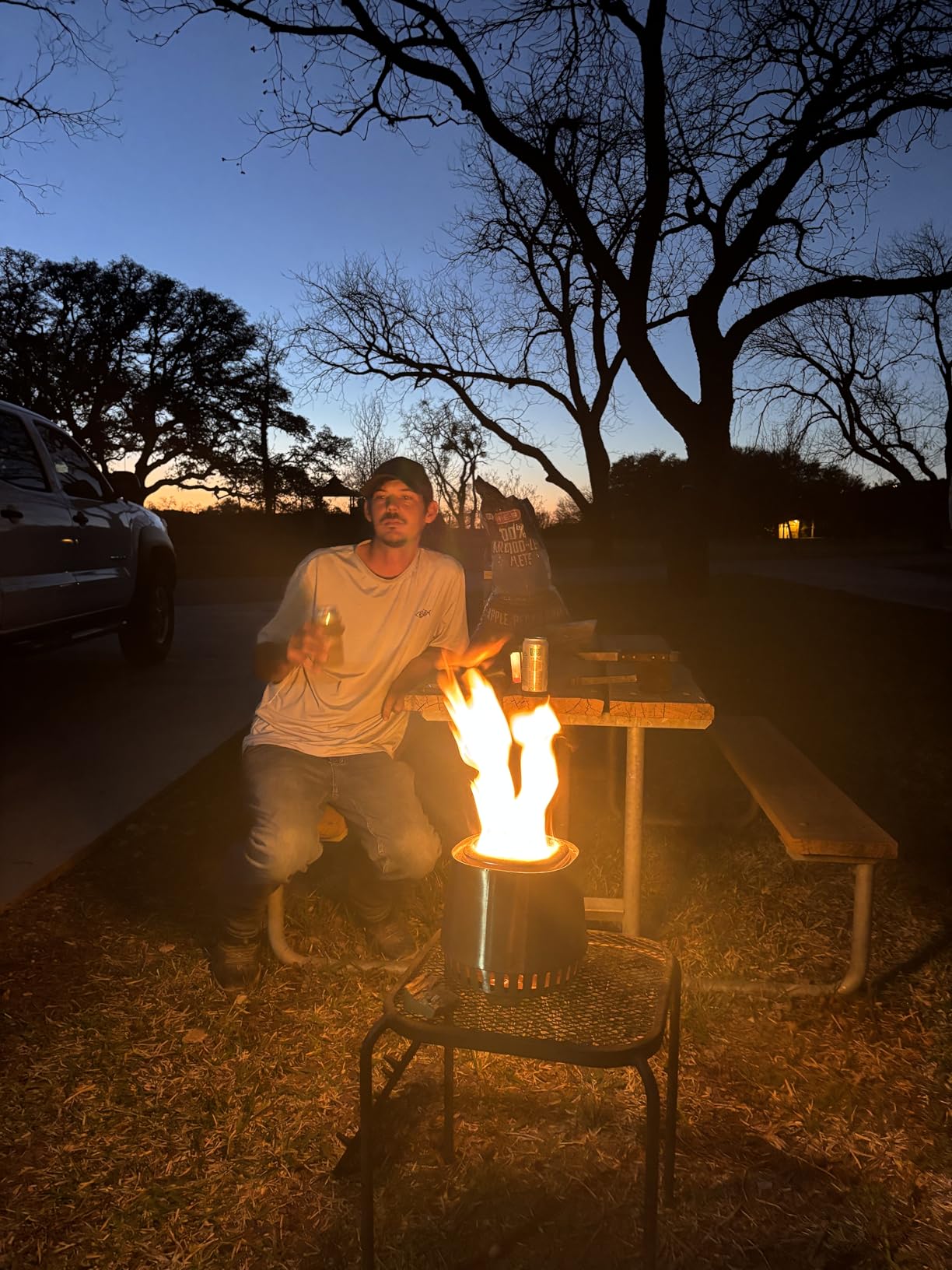 East Oak Fuoco 21 Inch Smokeless Fire Pit, Outdoor Wood Burning Bonfire Firepit with Stand, Removable Ash Pan | Portable Stainless Steel Fireplace with Carrying Bag customer photo 2