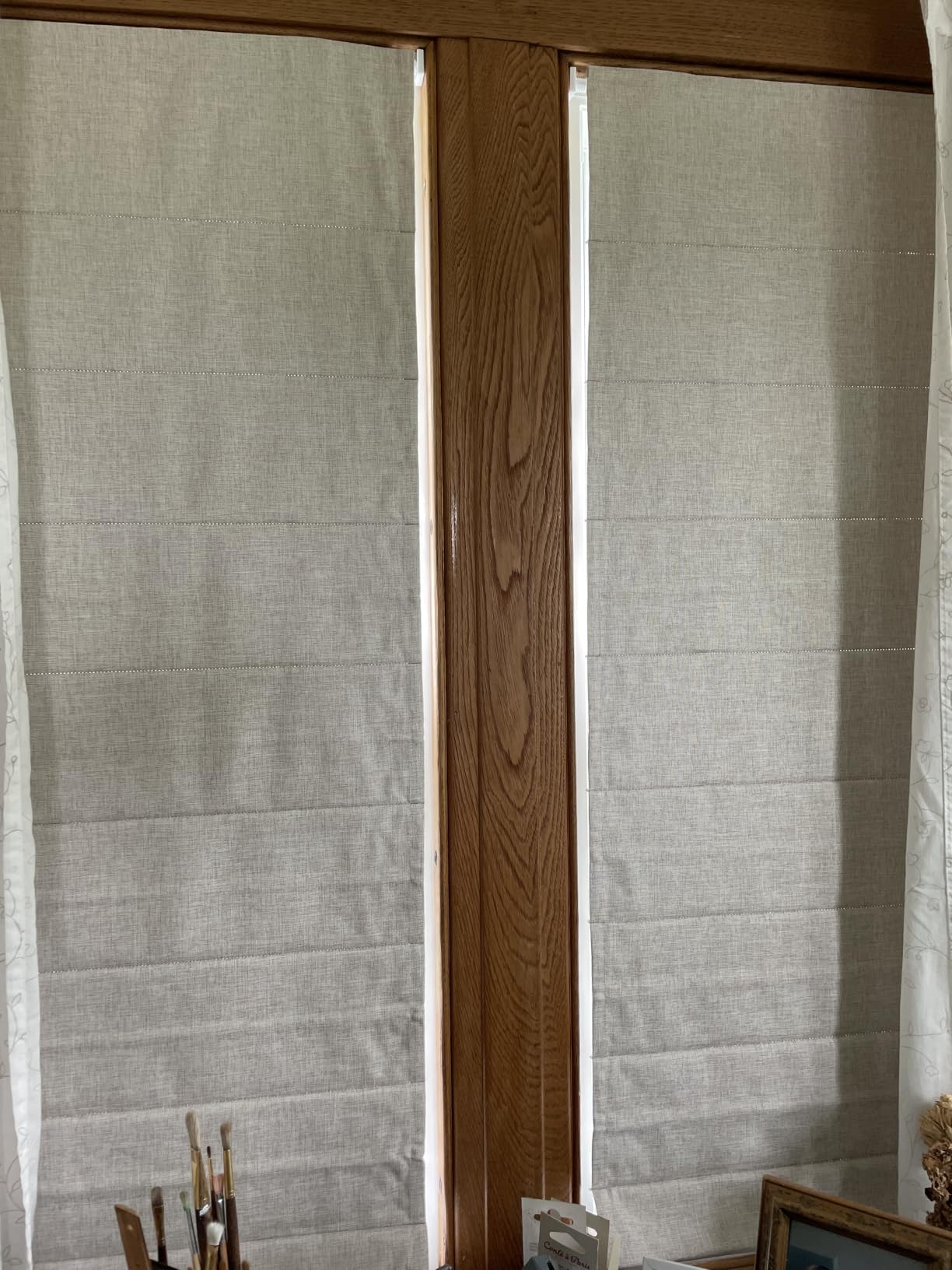 LazBlinds No Drill Cordless Roman Shades, 34'' W x 64'' H, Beige | Easy to Install, Light Blocking & Heat Insulating, Perfect for Bedrooms & Kids' Rooms customer photo 1