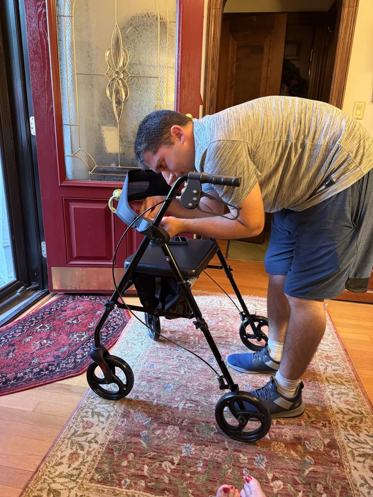 HOMLAND Foldable Rollator Walker with Seat for Seniors, 16