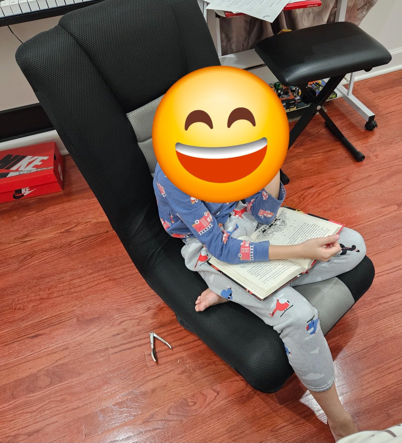 COSTWAY 360° Swivel Floor Gaming Chair, Folding Floor Lounger | 4-Position Adjustable Backrest & Neck Pillow, Comfy Lazy Sofa Couch, Ergonomic Floor Chair for Kids & Adults, Reading customer photo 2