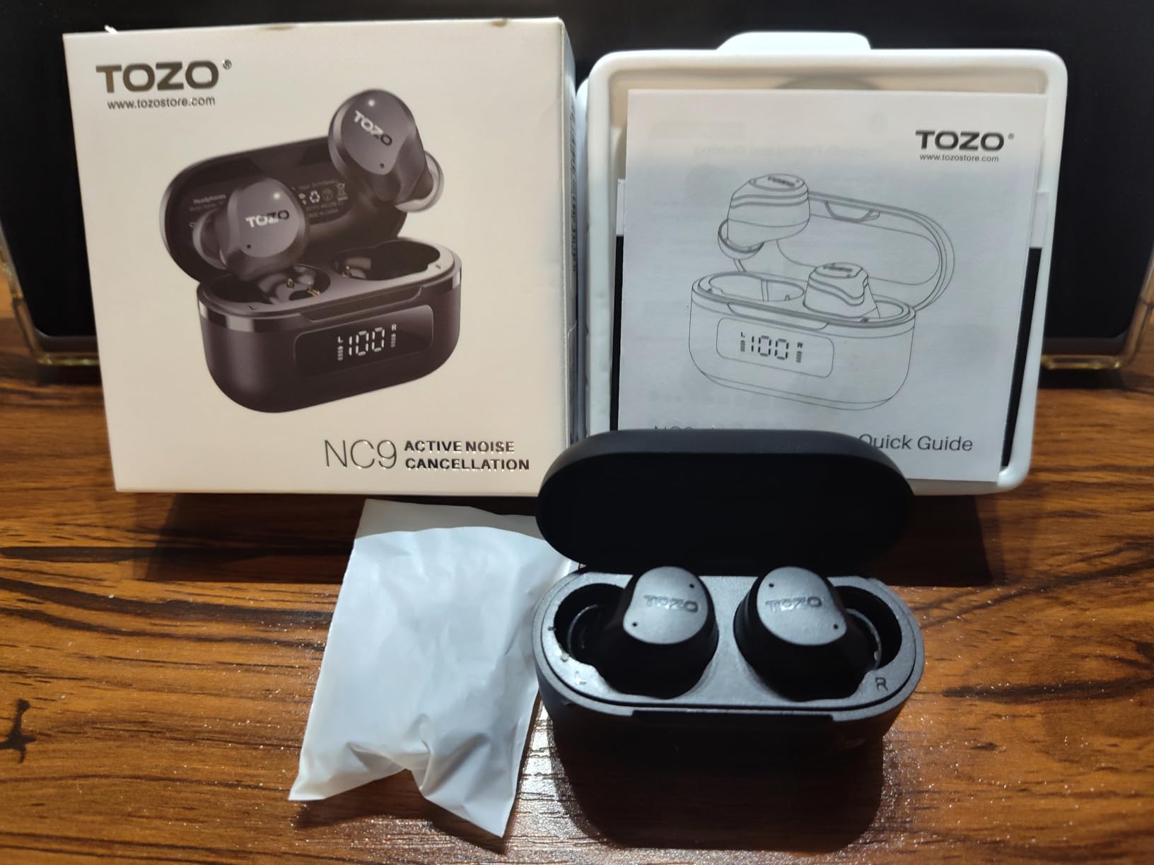 TOZO NC9 Hybrid Active Noise Cancelling Wireless Earbuds, 60H, LED Display | 6 Mic ENC Clear Calls, Deep Bass Sound, IPX8, in Ear Bluetooth 5.3 Headphones, 32 EQs via APP, Comfort Fit Ear Buds, Black customer photo 1