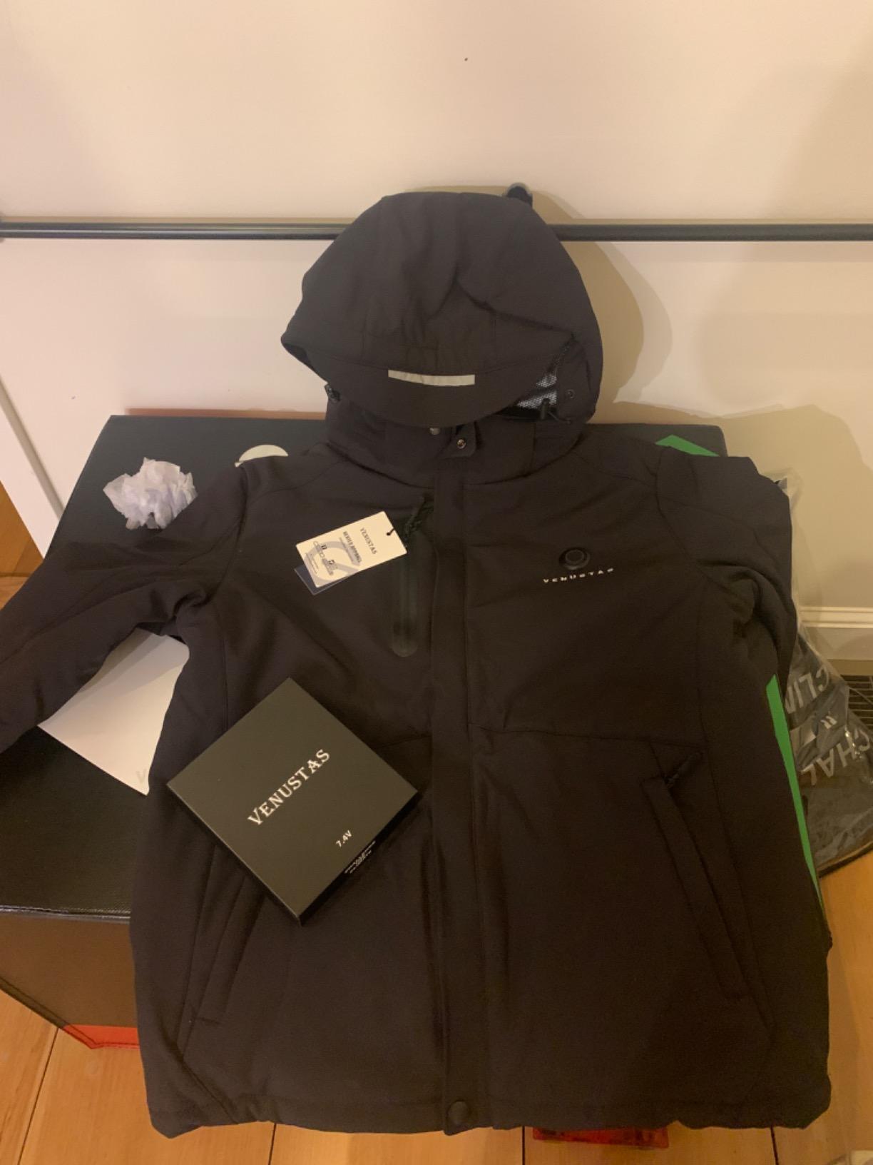 Venustas Men's Heated Jacket with Battery Pack, Waterproof & Windproof Electric Insulated Heated Coat with Detachable Hood customer photo 2