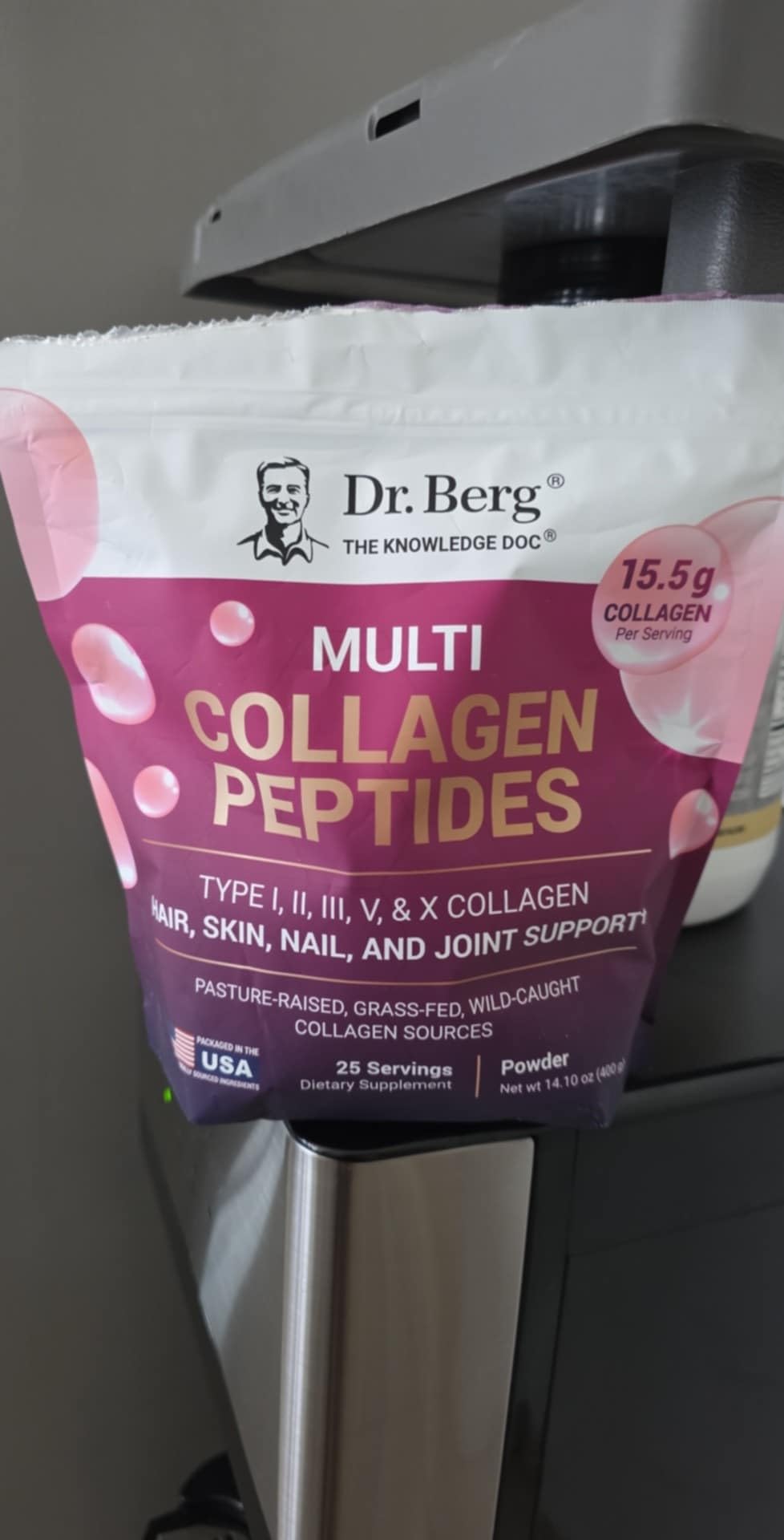 Dr. Berg Multi Collagen Peptides Powder Types I, II, III, V, X - Unflavored Collagen Powder w/ 14 g of Protein - Grass-Fed, Pasture-Raised & Wild-Caught Collagen Sources - 25 Servings customer photo 1