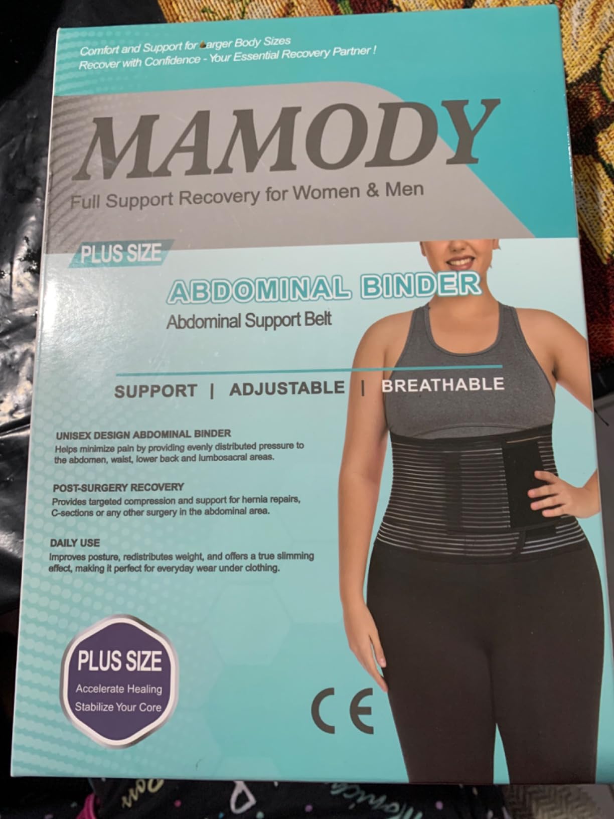 Abdominal Binder Post Surgery Plus Size Postpartum Belly Band Wrap | Post C Section Belly Binder Stomach Compression Hernia Belt For Men Women Hernia Surgery, Natural Birth, Hysterectomy customer photo 1