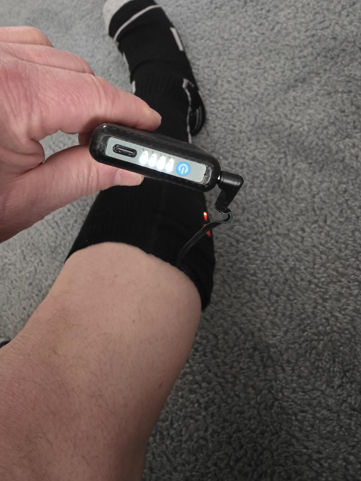 FREEHILL Merino Wool Rechargeable Heated Socks - Toe & Full Sole Heating | 5V 5000mAh Rechargeable Battery, One-Button, 3 Heat Levels, Soft & Breathable, Flat Cable for Better Fit customer photo 2