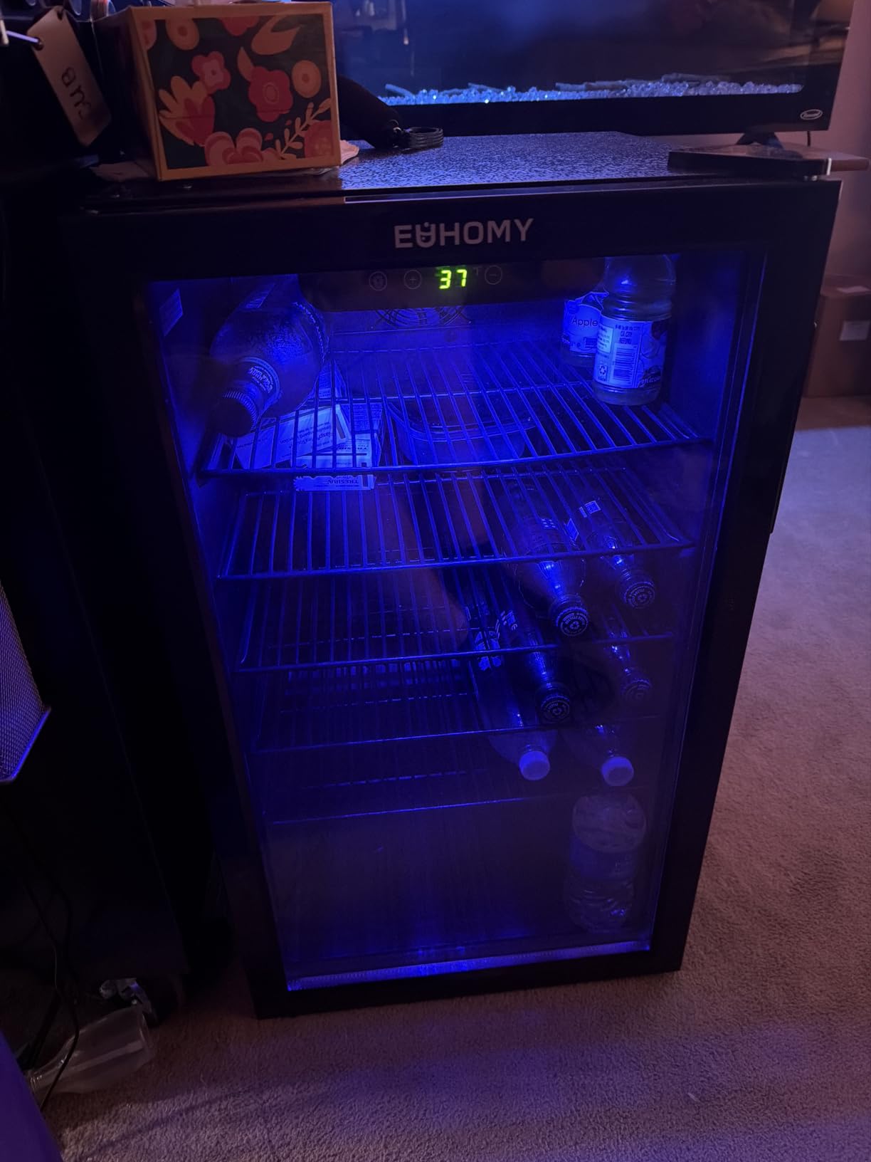 EUHOMY 4.5 Cu.ft Beverage Refrigerator and Cooler, 145 Can Mini fridge with Glass Door for Soda Beer Wine, Small Drink Dispenser with Digital Adjustable Thermostat for Home Office Bar customer photo 2